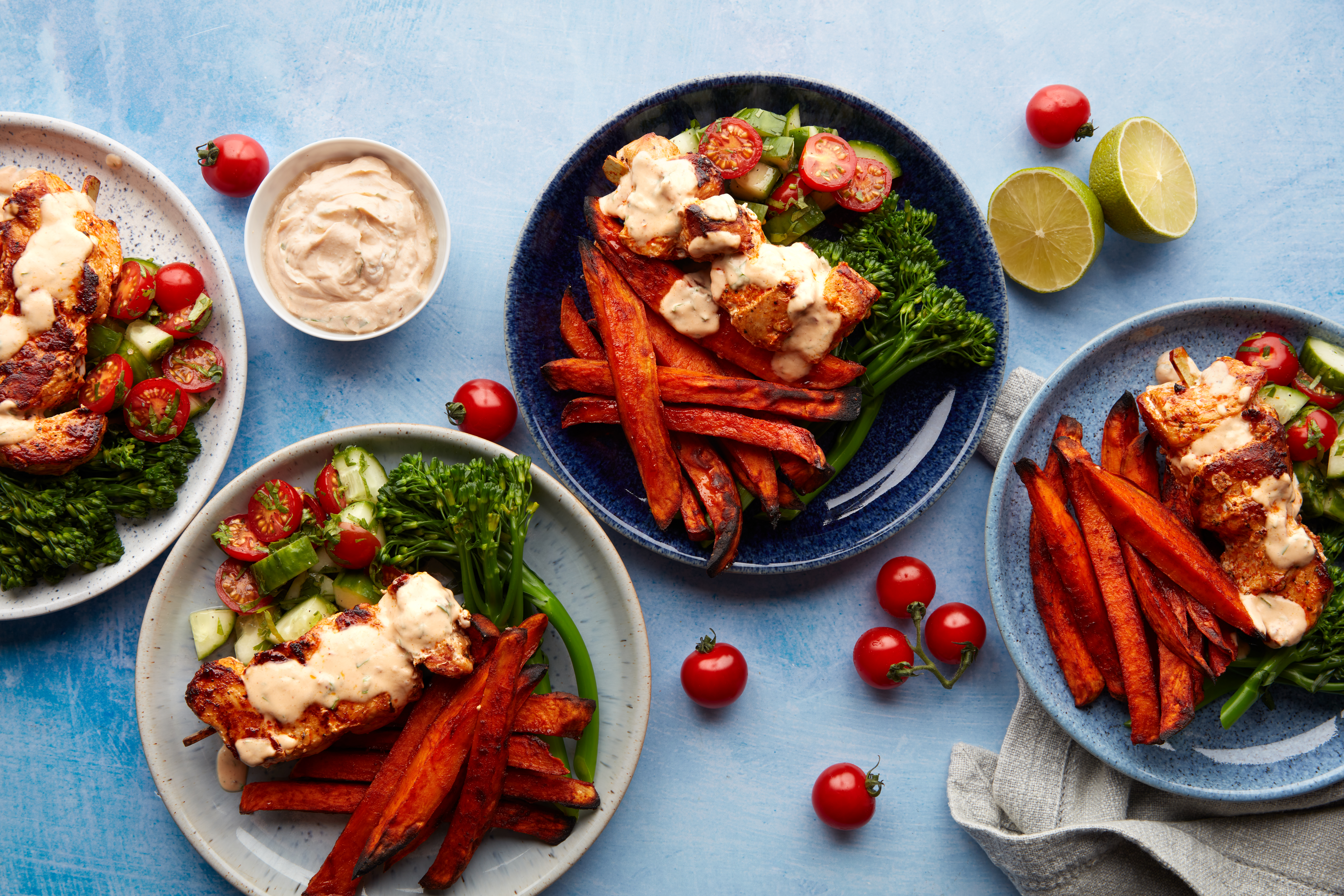 Peri Peri Pork Skewers with Maple Sweet Potatoes