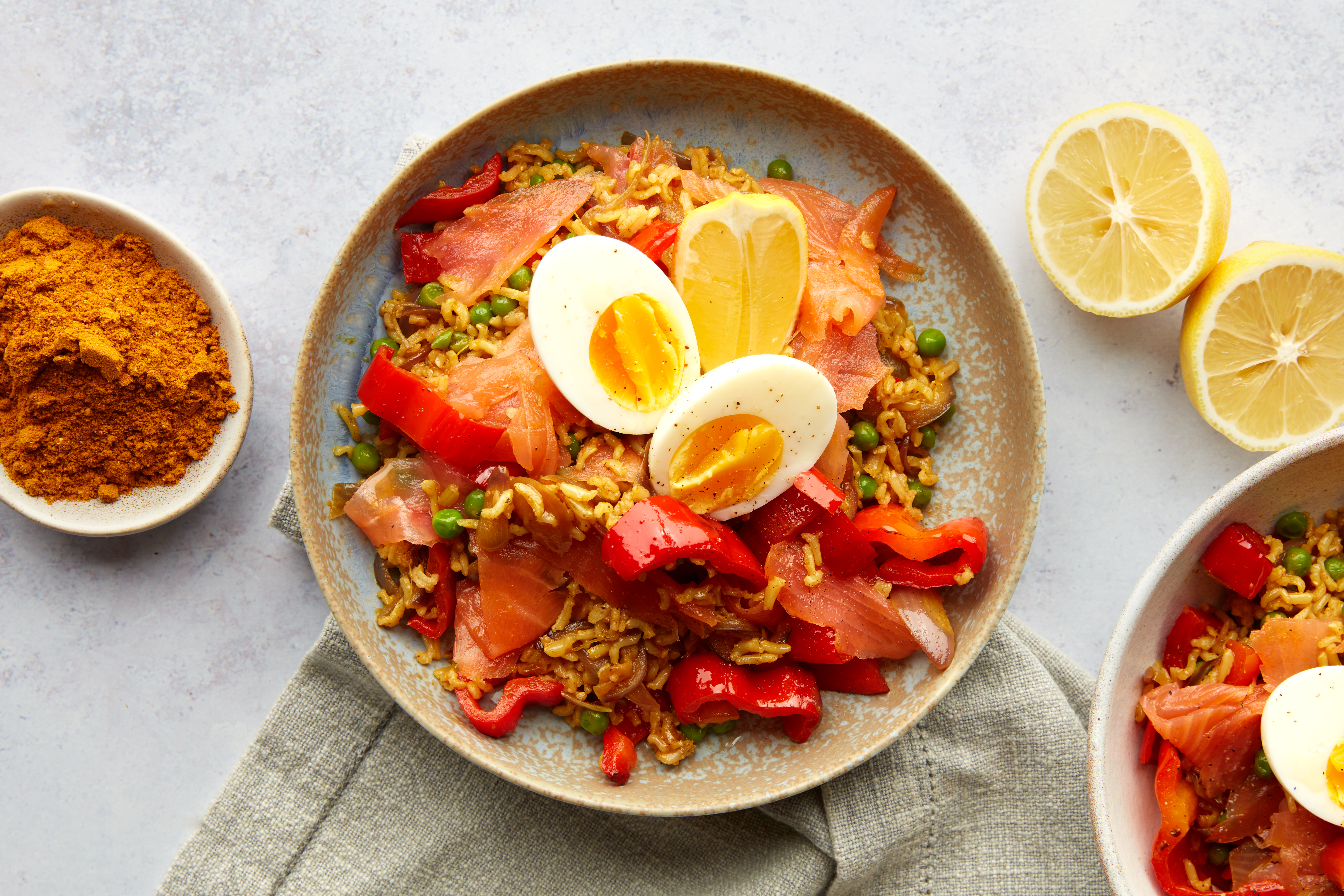 Smoked Salmon Kedgeree with Sweet Peppers