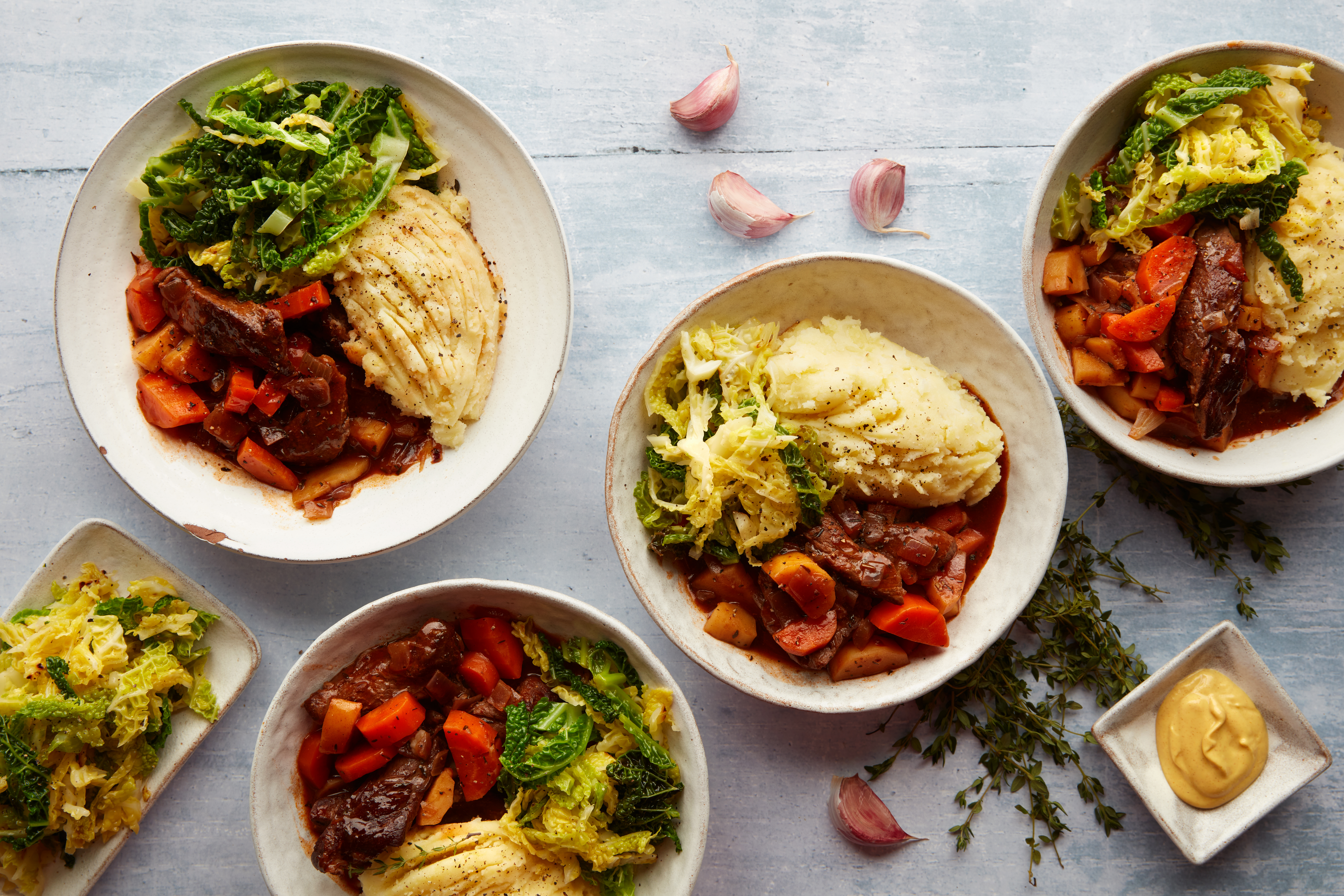 Wild Venison Casserole with Cabbage & Mash