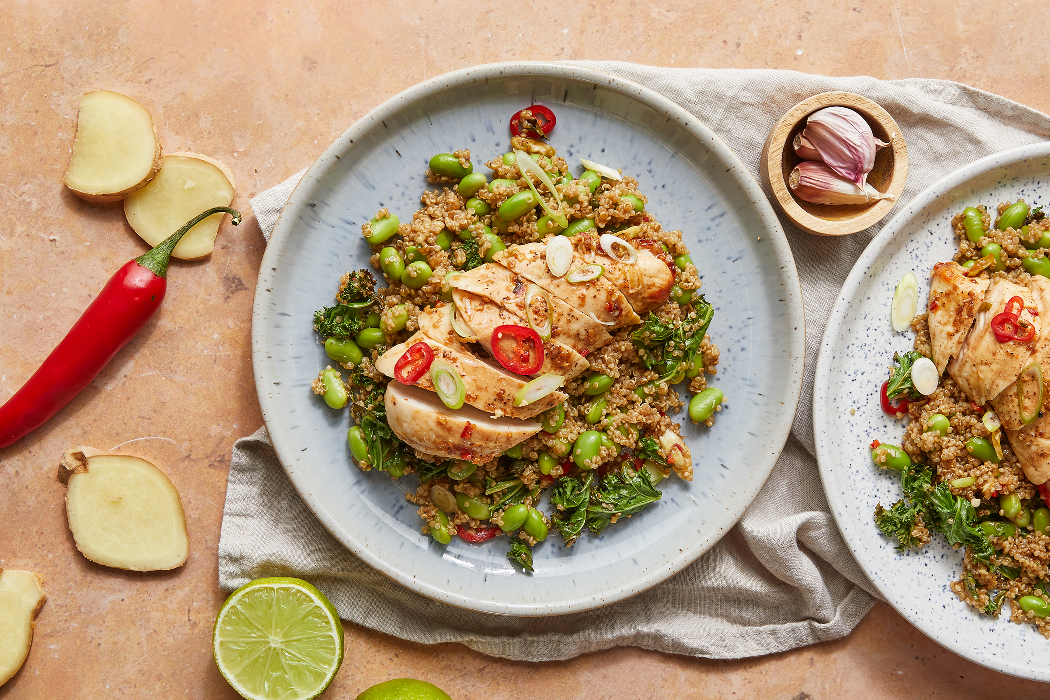 Teriyaki Chicken with Edamame & Kale Quinoa