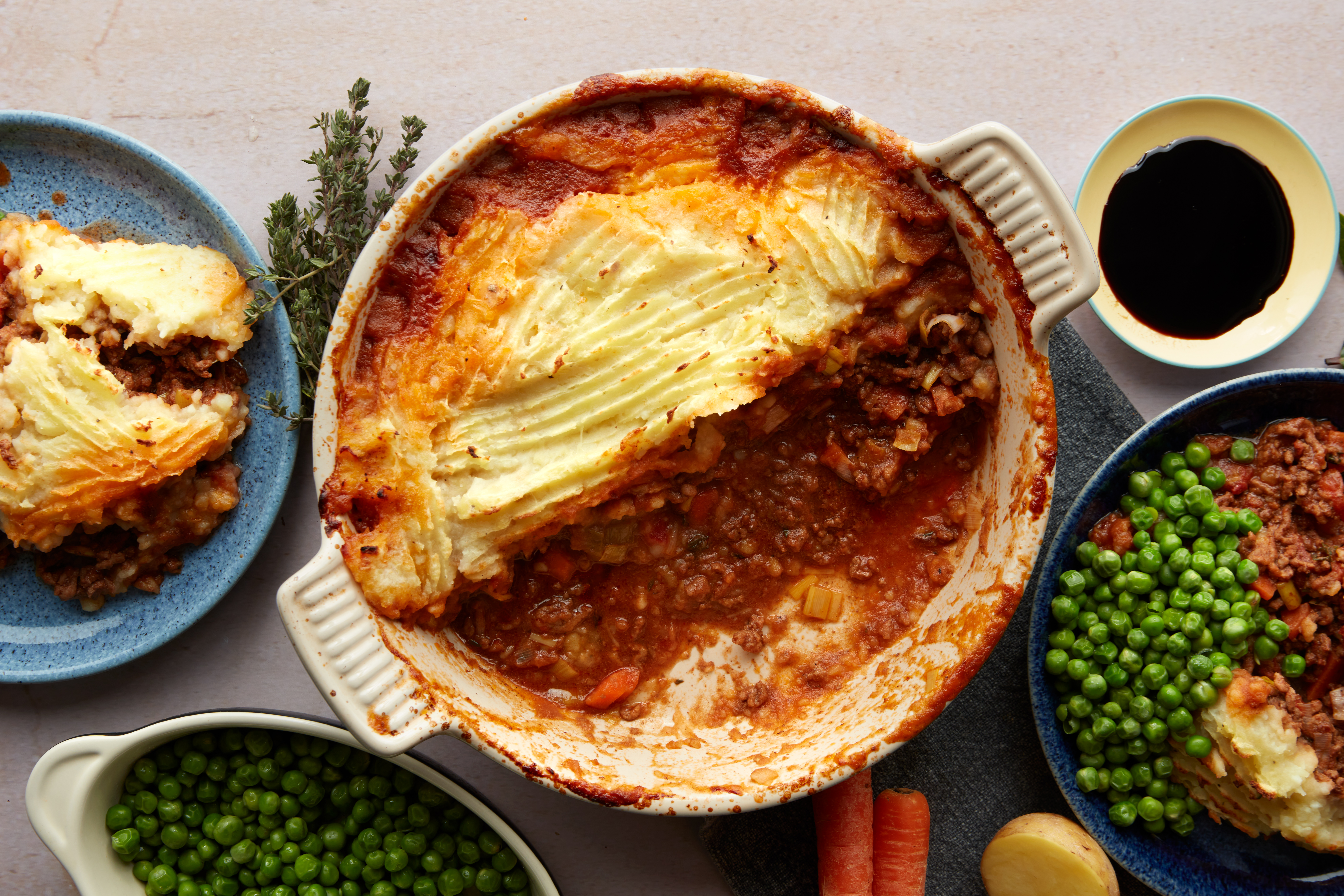 Classic Cottage Pie with Peas