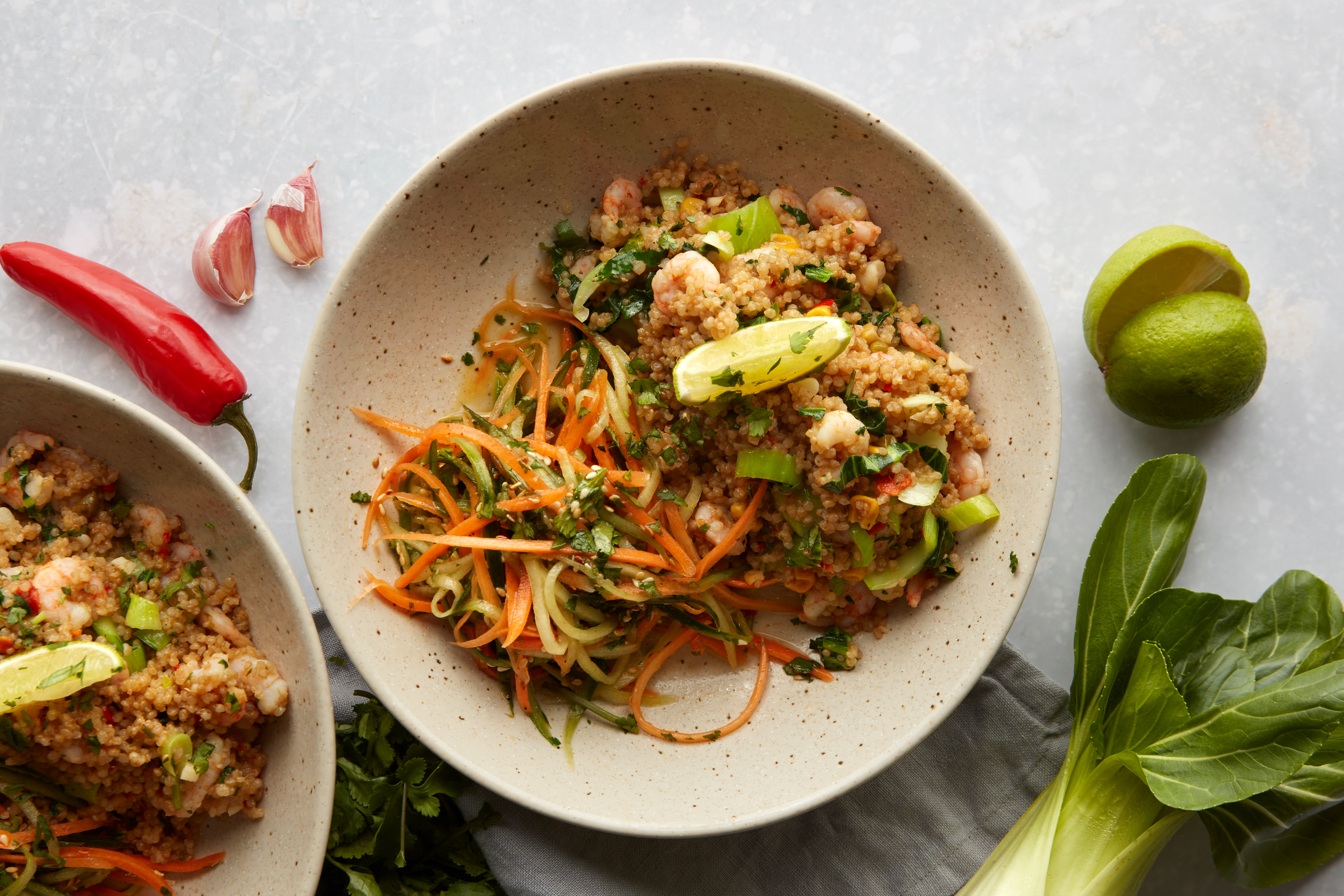 Tiger Prawn & Quinoa Salad with Harissa Mango Dressing