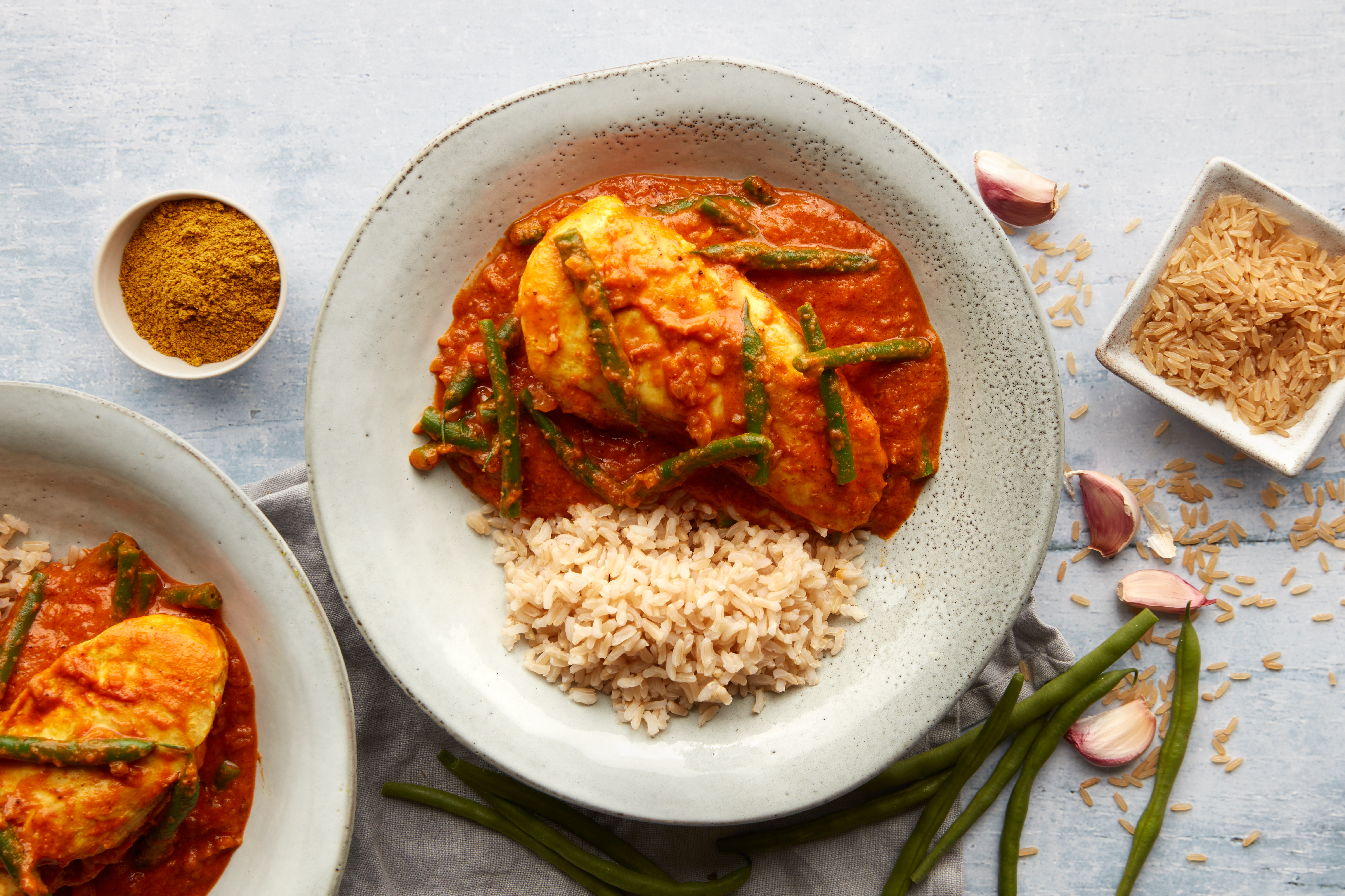 Spicy West Indian-style Chicken Curry with Green Beans