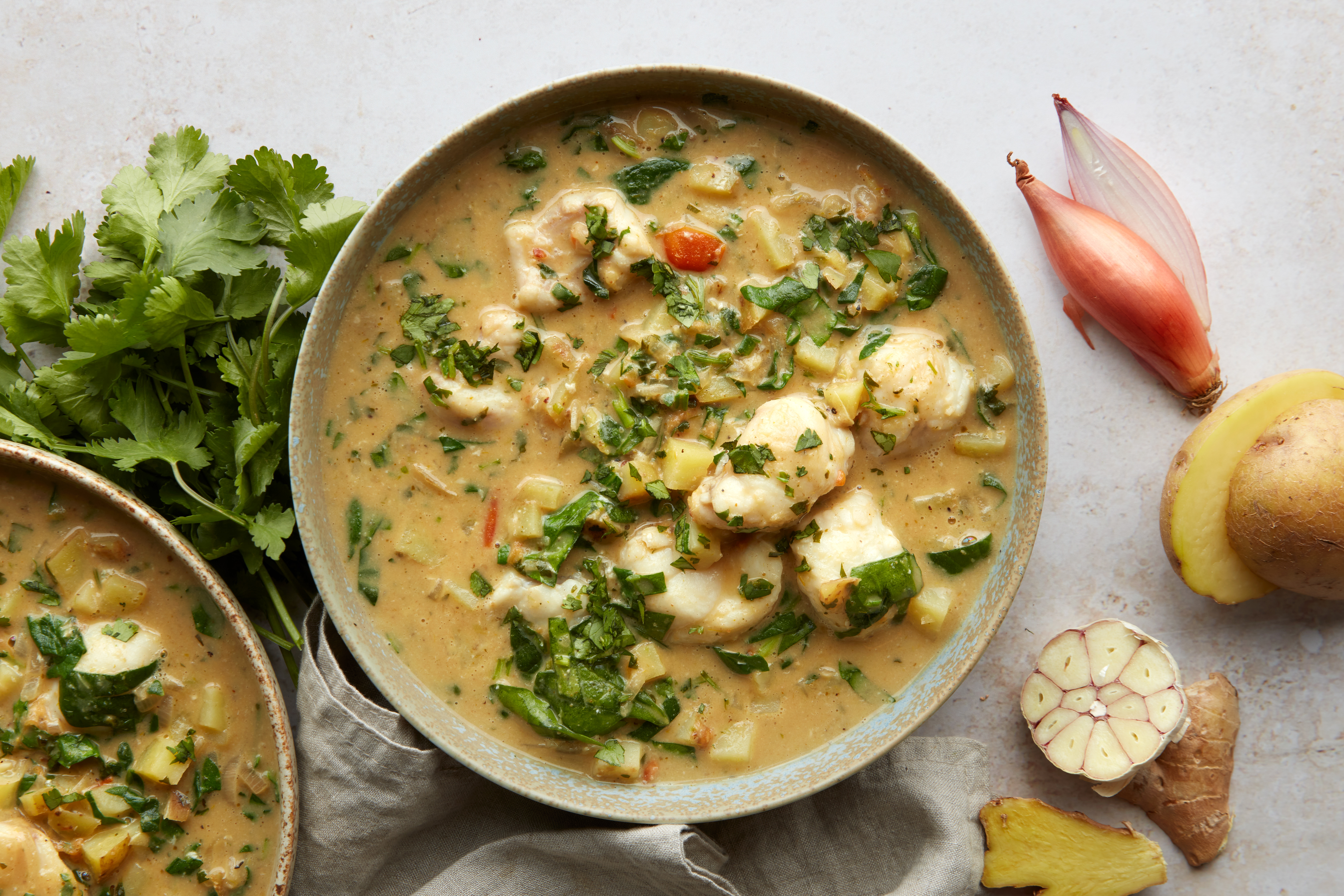 Monkfish massaman chowder