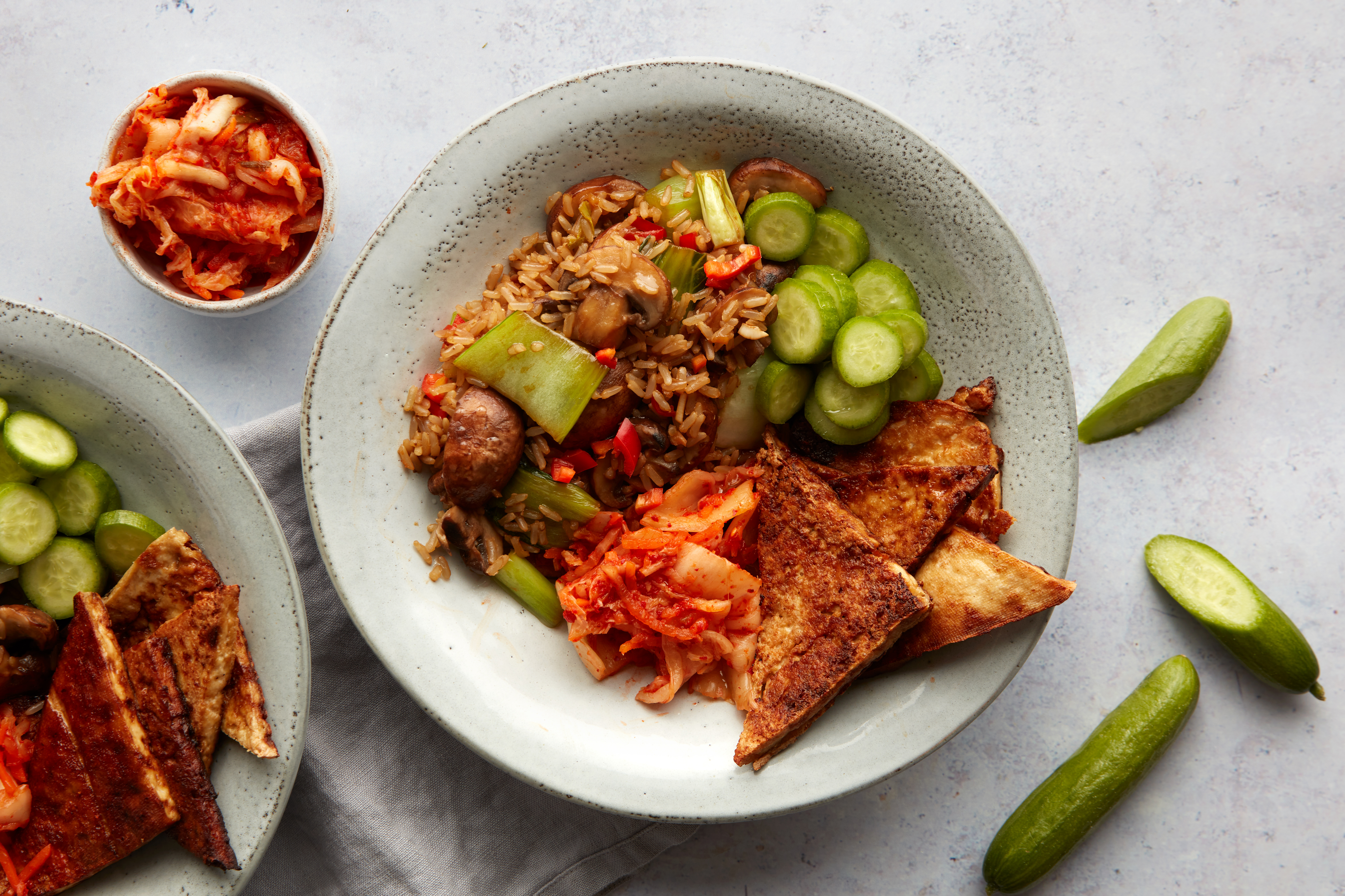 Tofu, Mushroom & Kimchi Rice