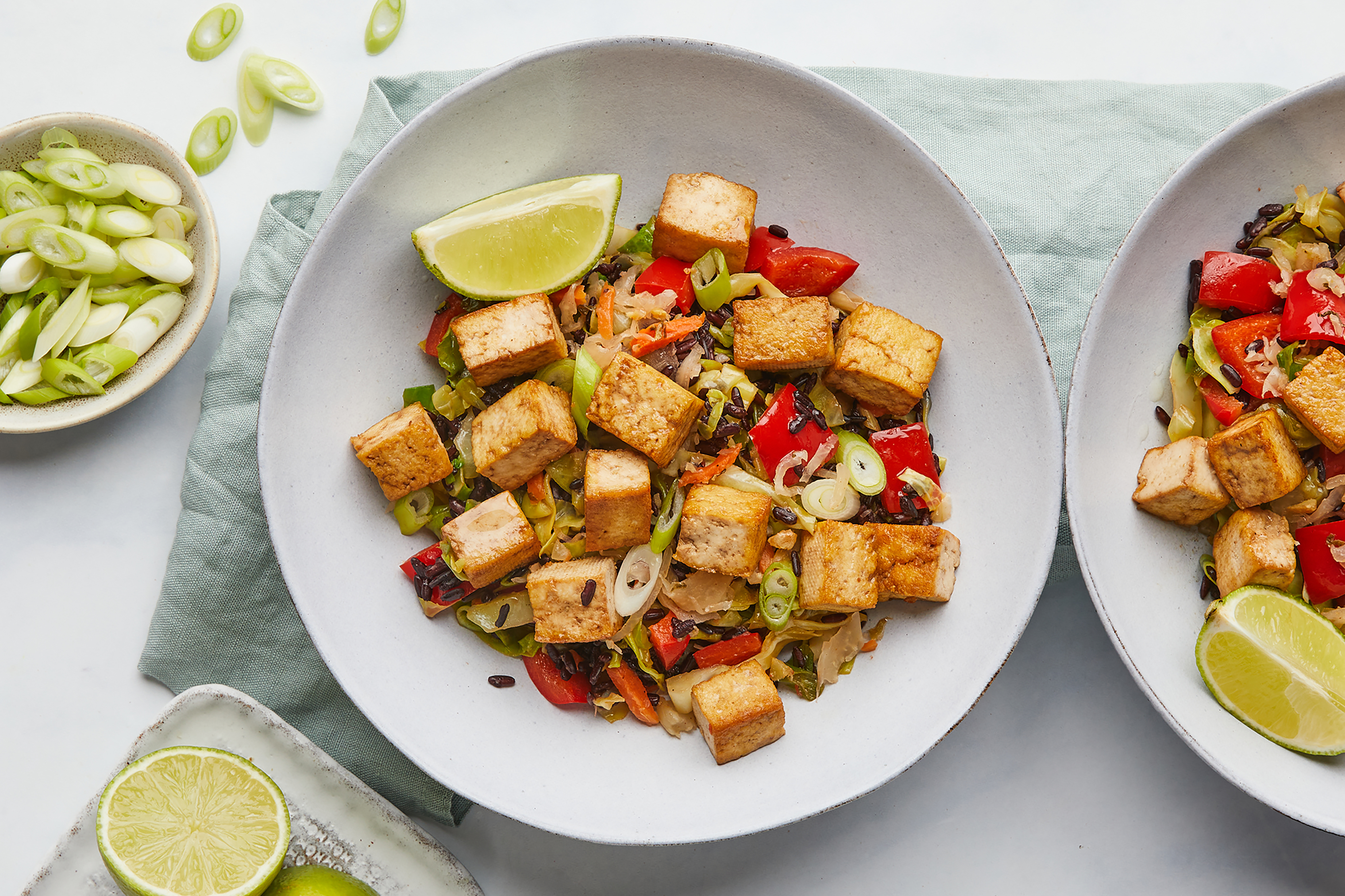 Tamari Tofu with Kimchi Rice