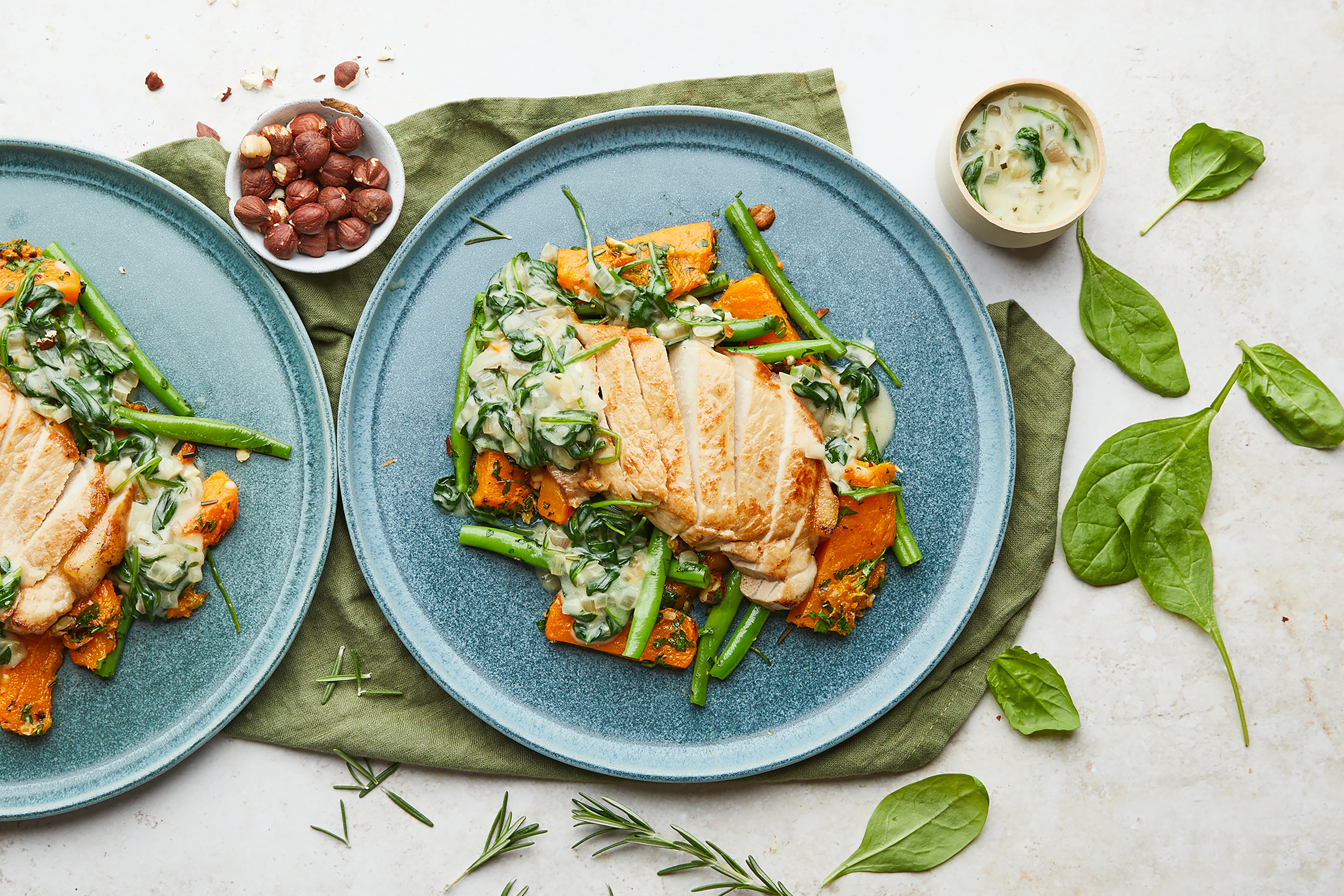 Pork Loin with Roasted Squash & Rosemary Sauce