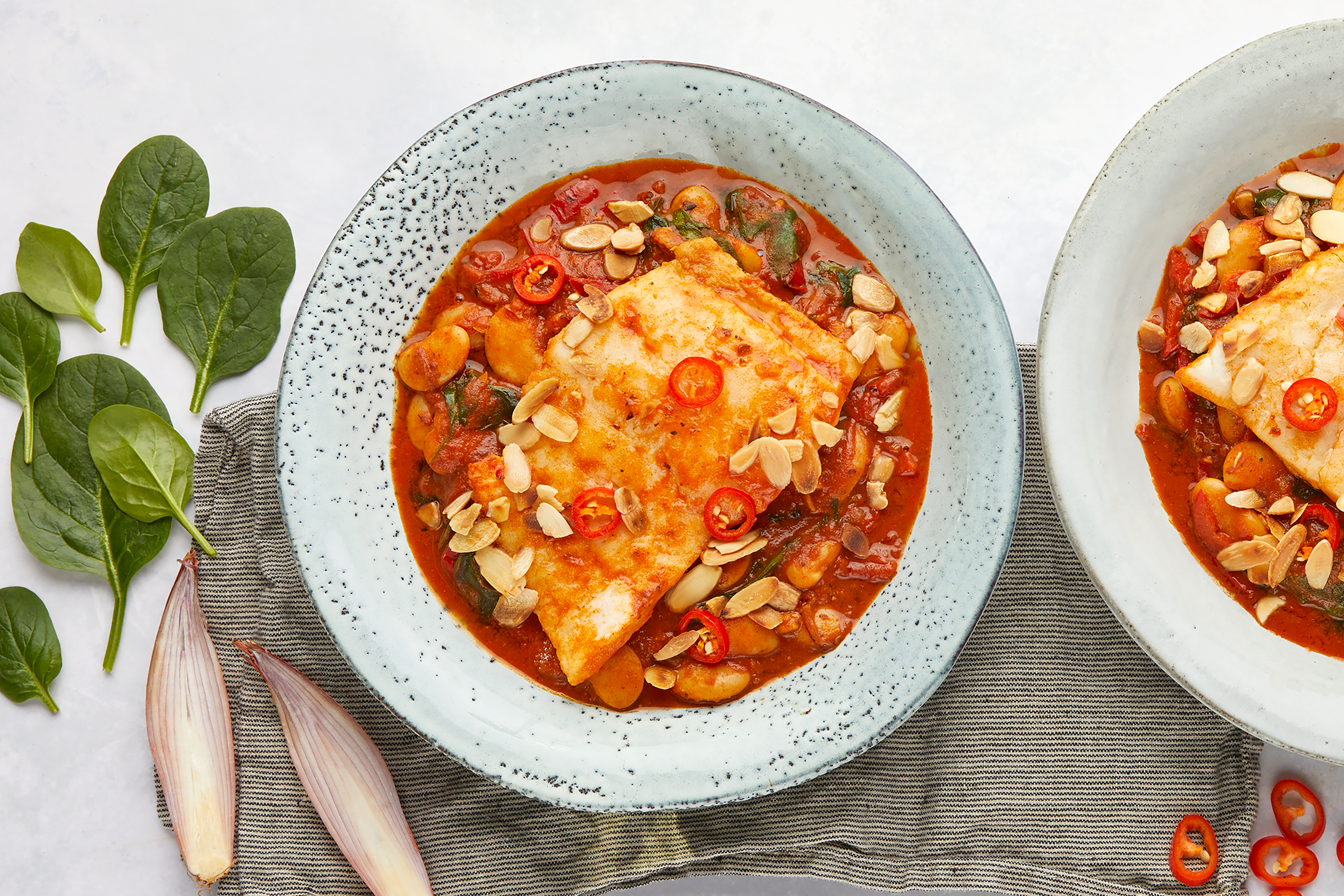Portuguese-style Hake with Herby Beans