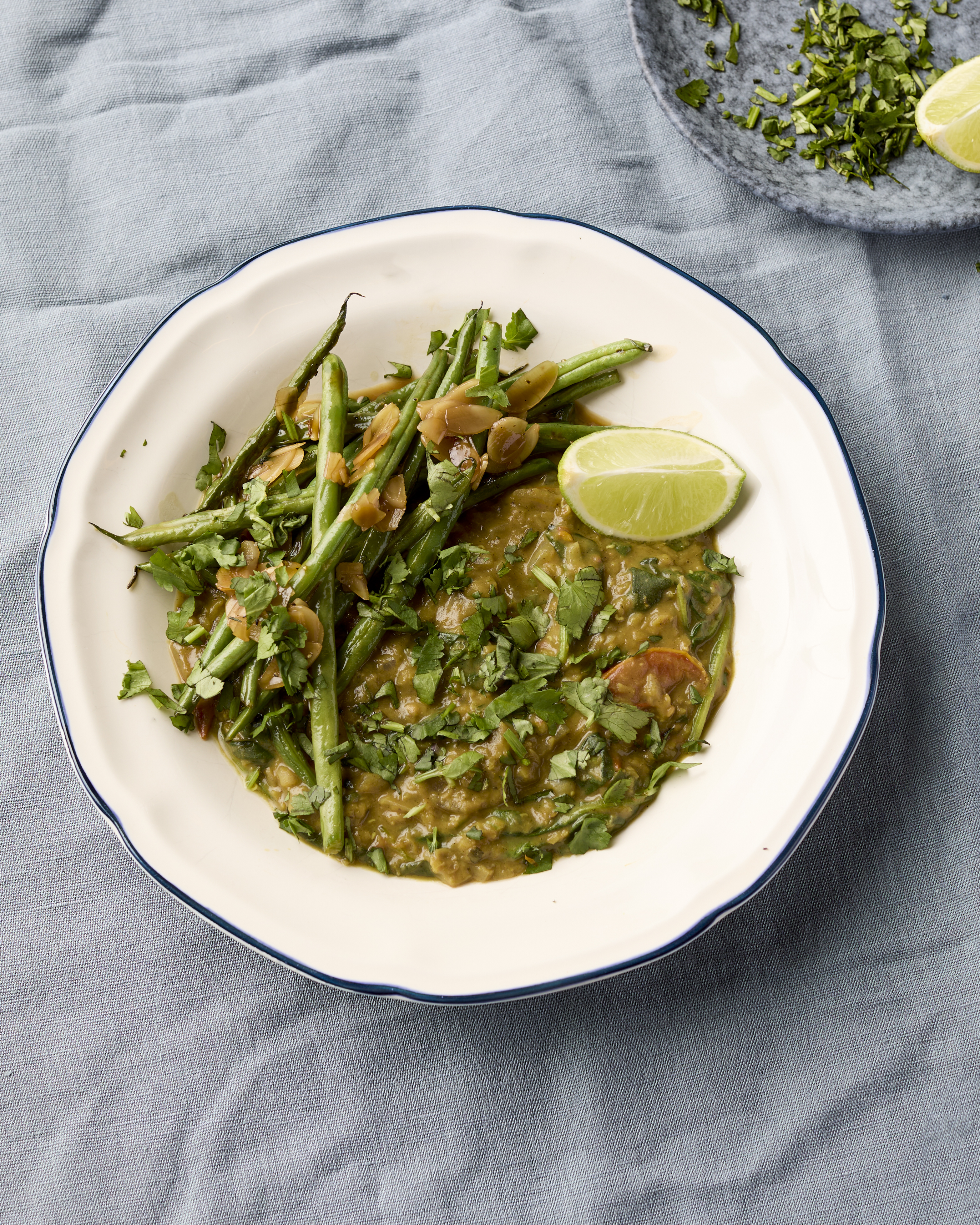 Spiced Coconut Lentils with Maple & Almond Green Beans