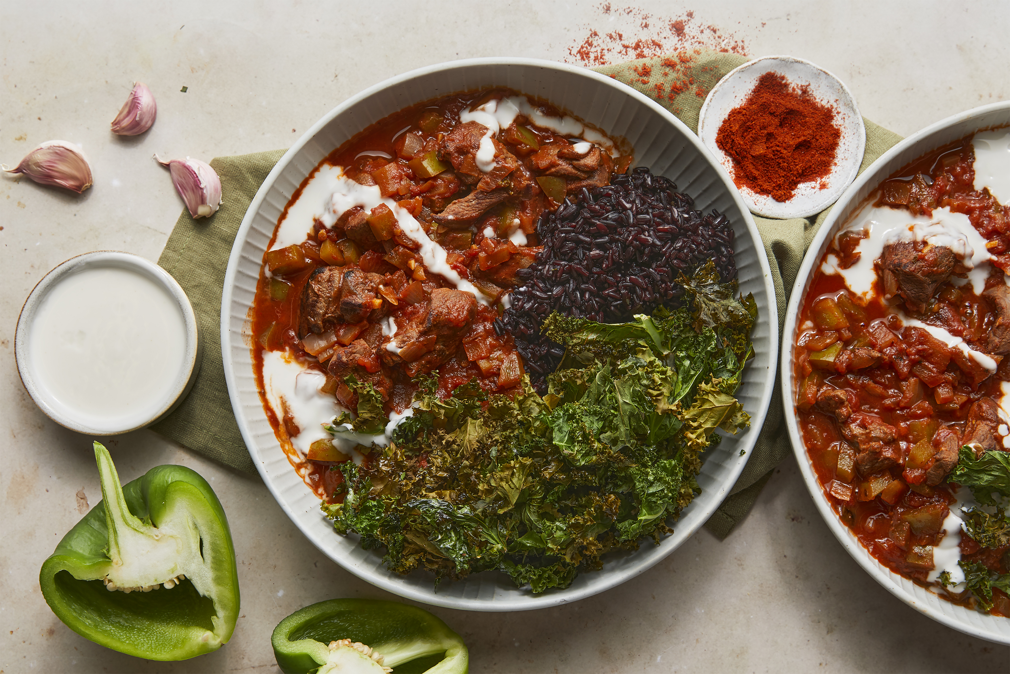 Venison Stew with Black Rice & Crispy Kale
