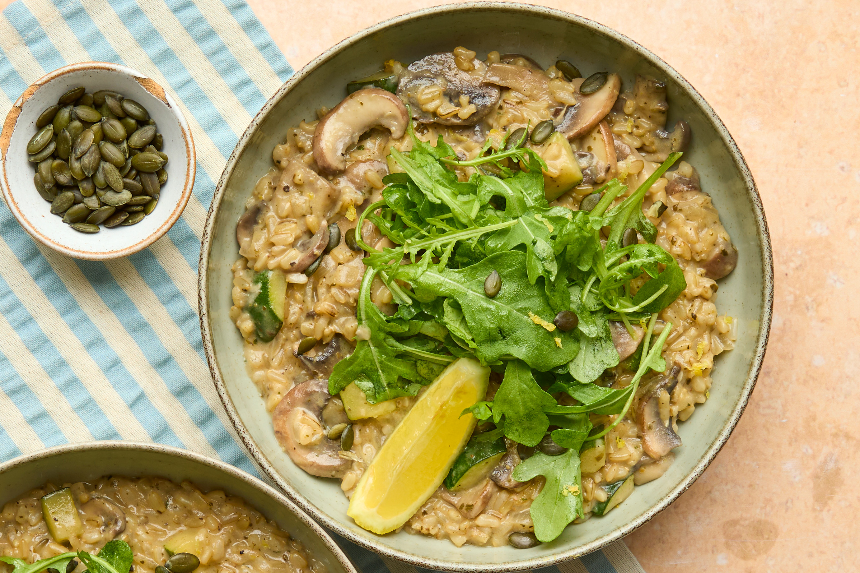 Speedy Creamy Mushroom & Basil Pesto Risotto (20 mins, Vegan) Recipe ...
