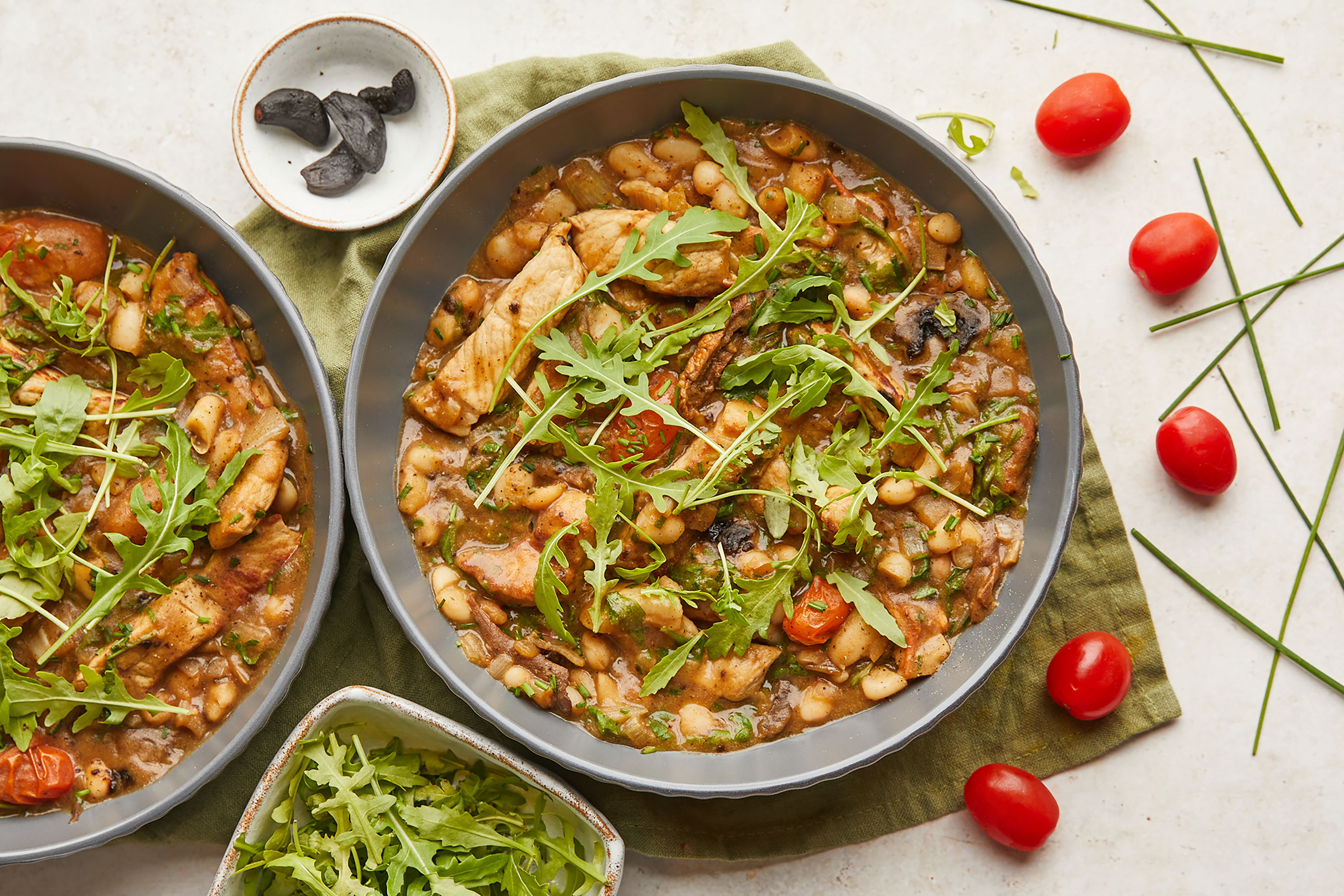 Creamy Pork & Cannellini Bean Stew with Black Garlic