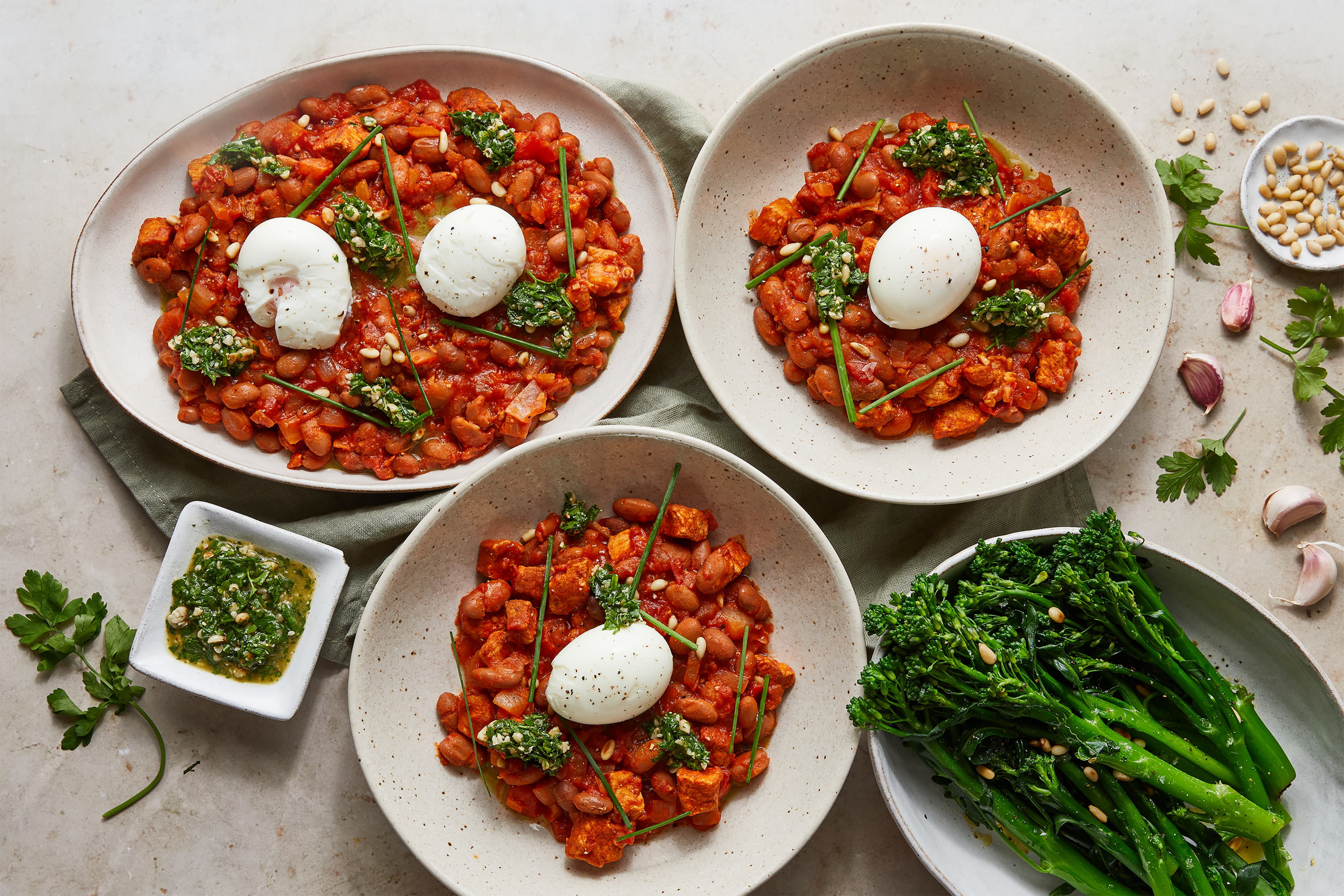 Soft-Boiled Eggs & Smoky Pork Beans