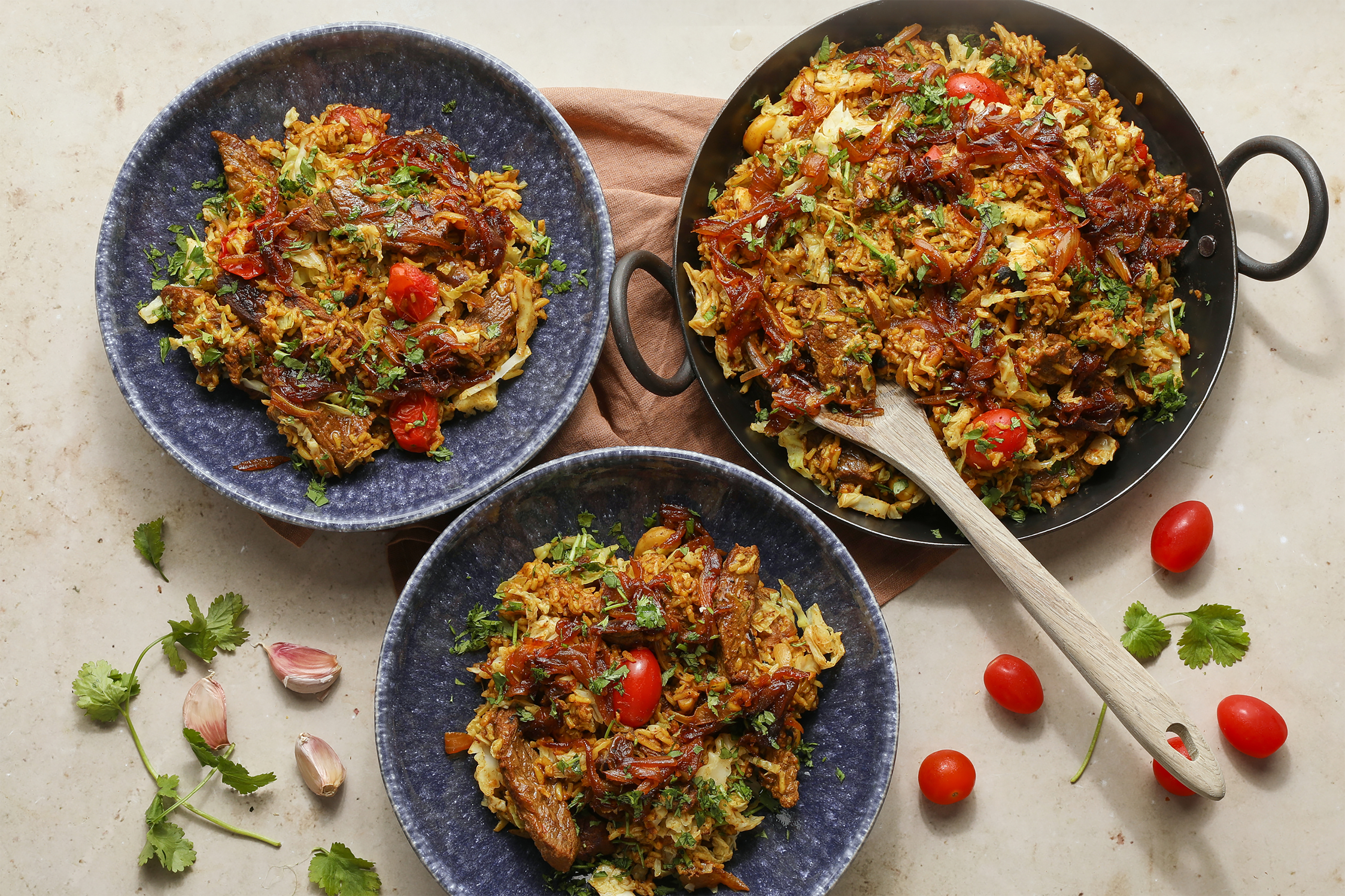 Biryani with Indian Spiced Bavette Steak