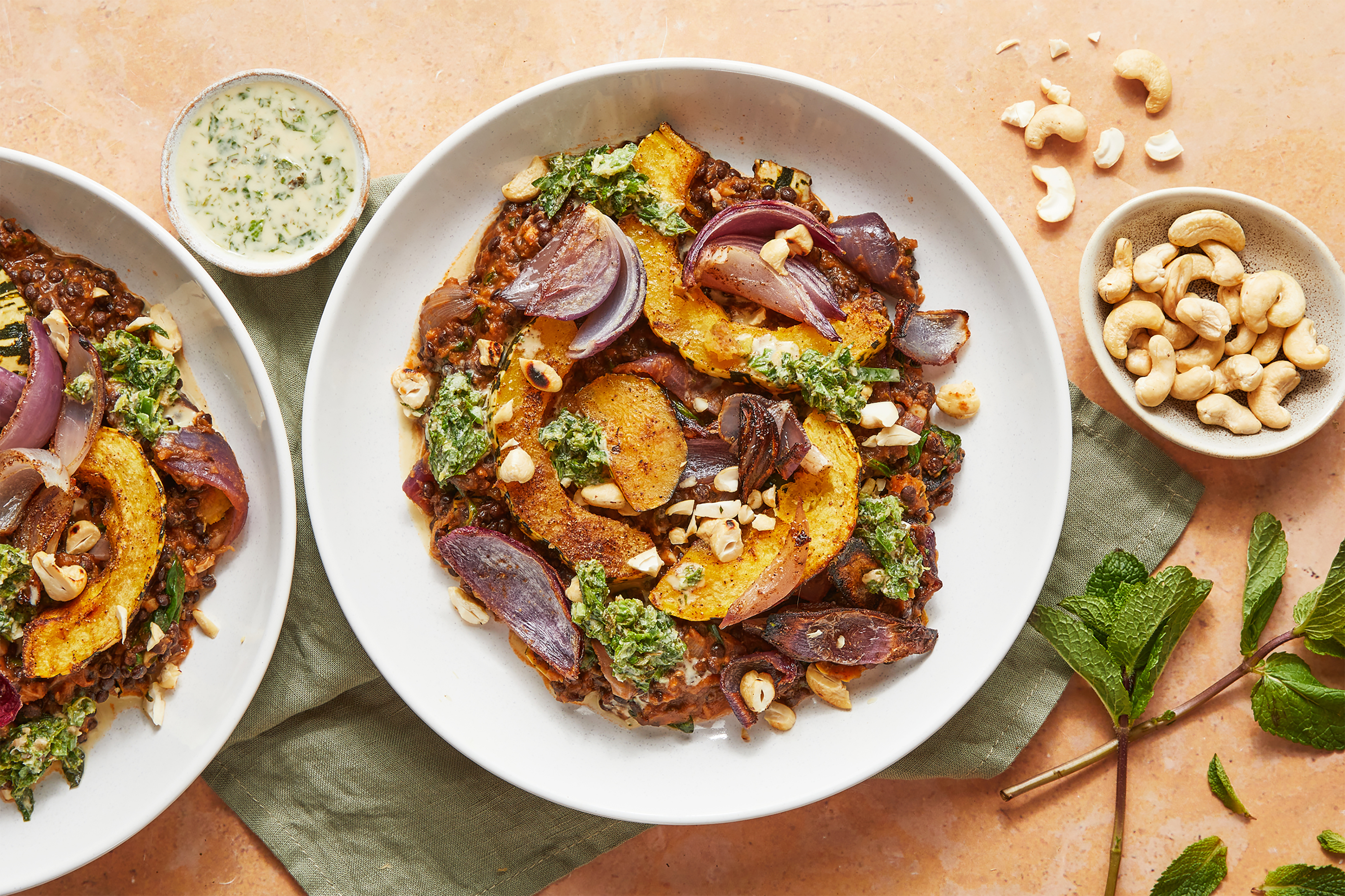 Black Dal with Spiced Squash & Cashew Chutney