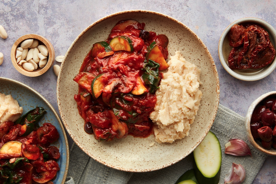 Tomato & Mushroom Ragu with Butter Bean Mash