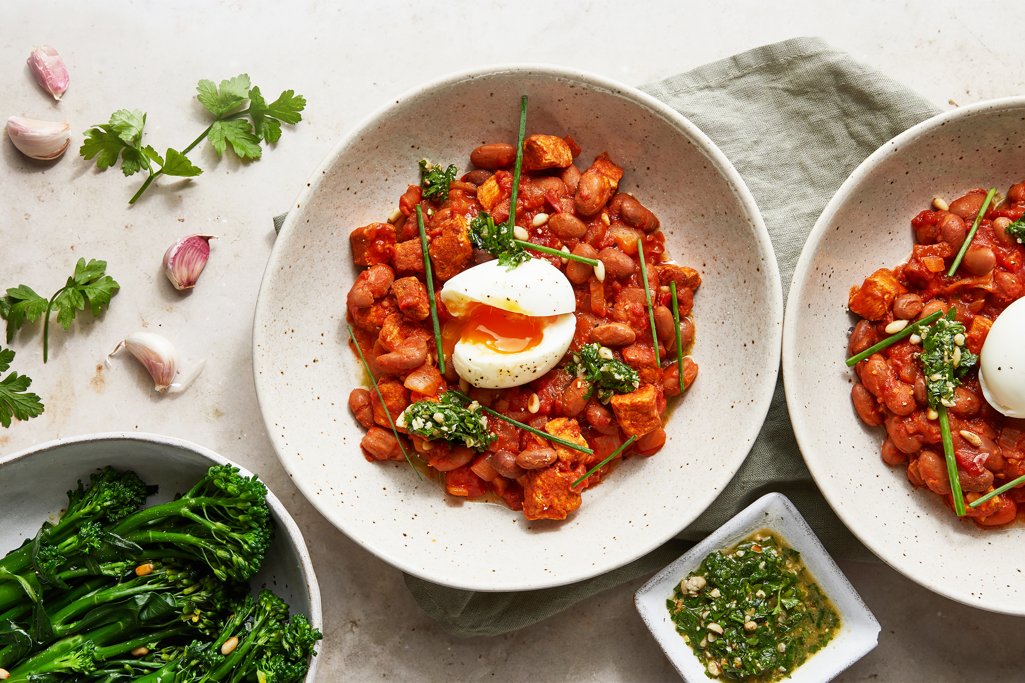 Smoky Pork Beans & Soft-Boiled Eggs