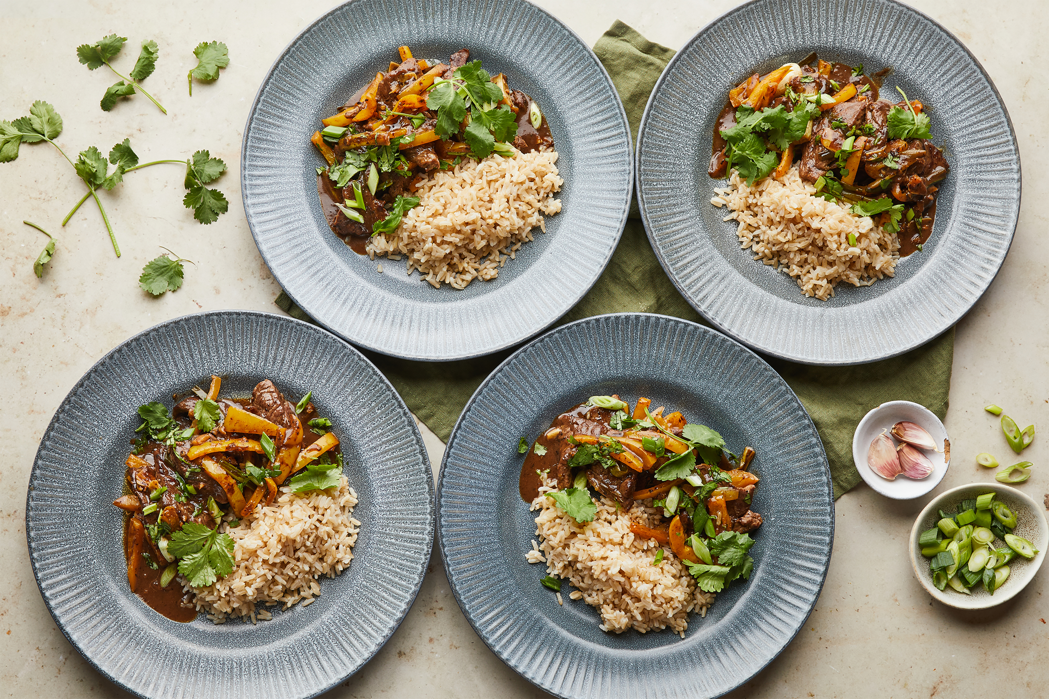 Beef and peppers in black bean sauce