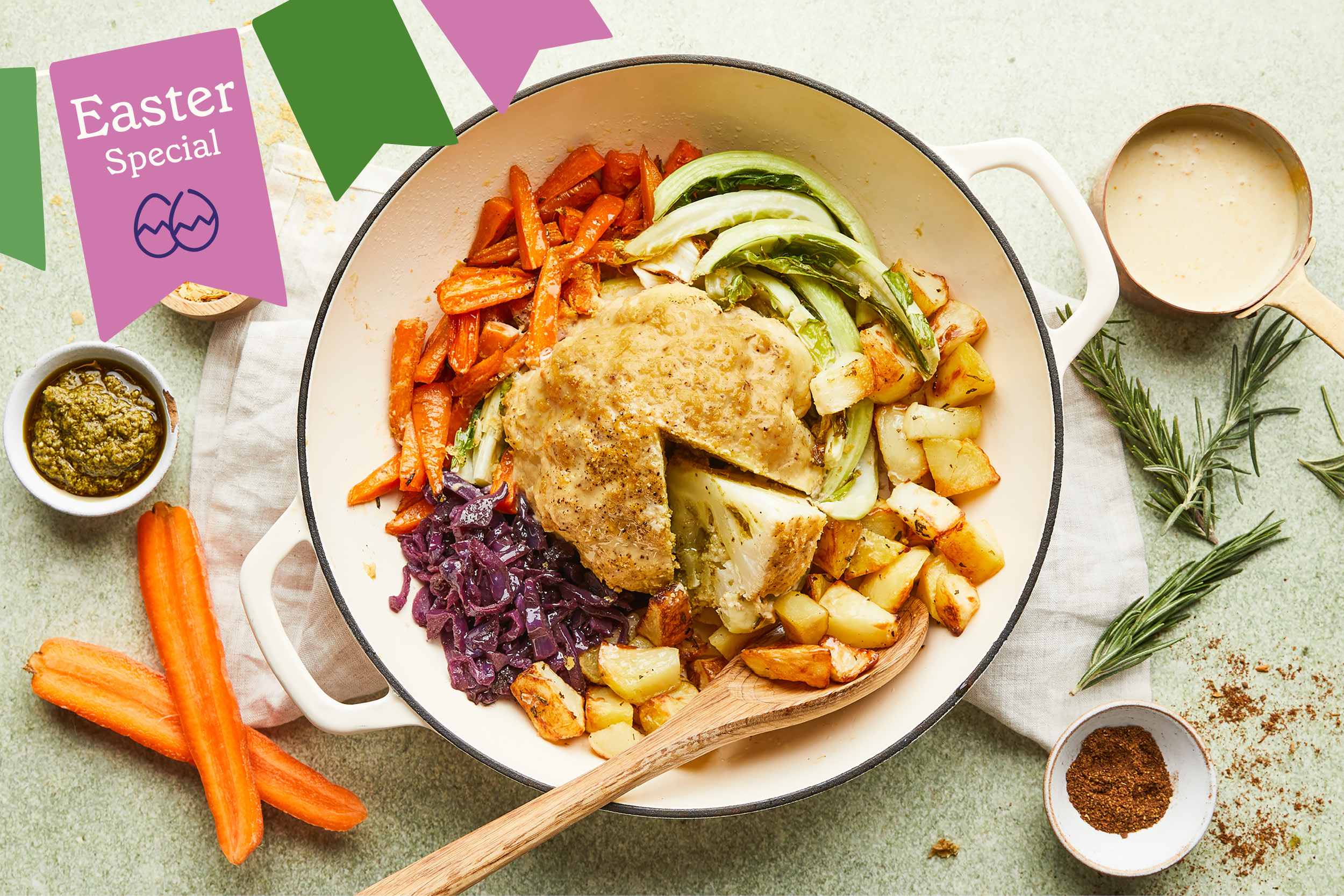 Whole Roasted Cauli Cheez & Trimmings