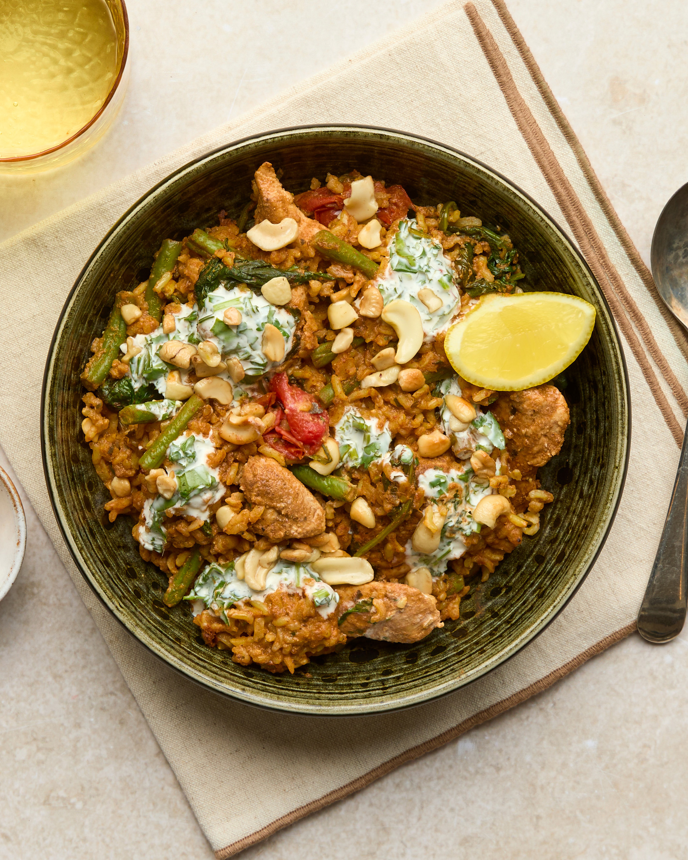 One-pot Chicken Biryani with Brown Pilau Rice & Coriander Yoghurt