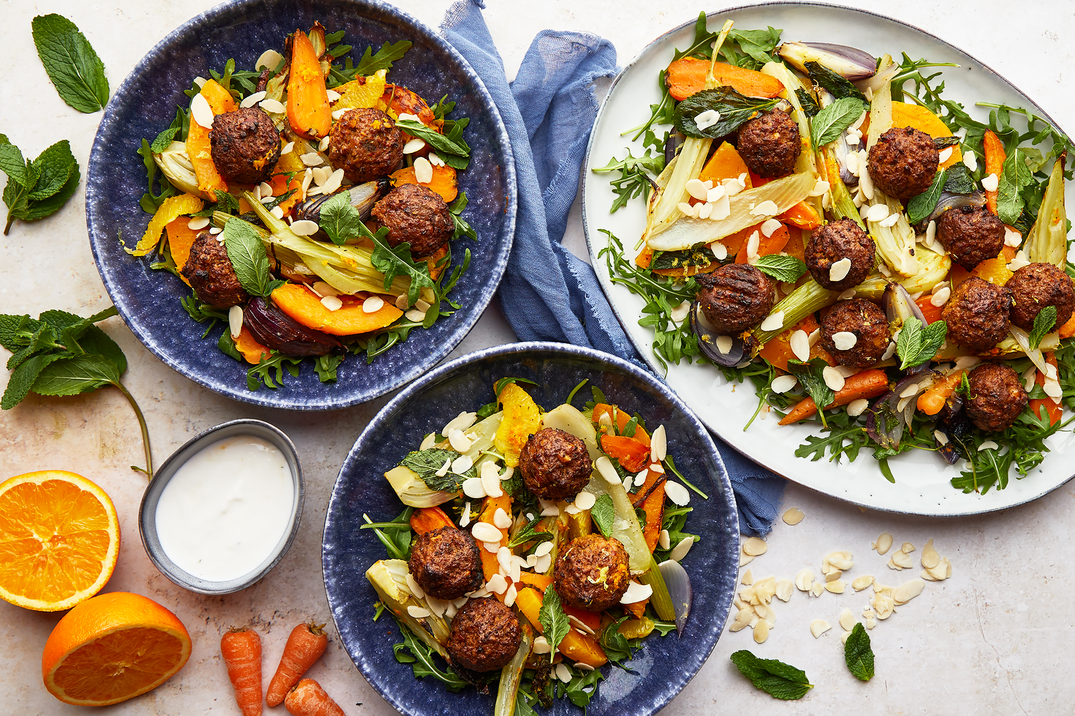 Gosh! Falafel Traybake with Fennel & Garlic Yoghurt