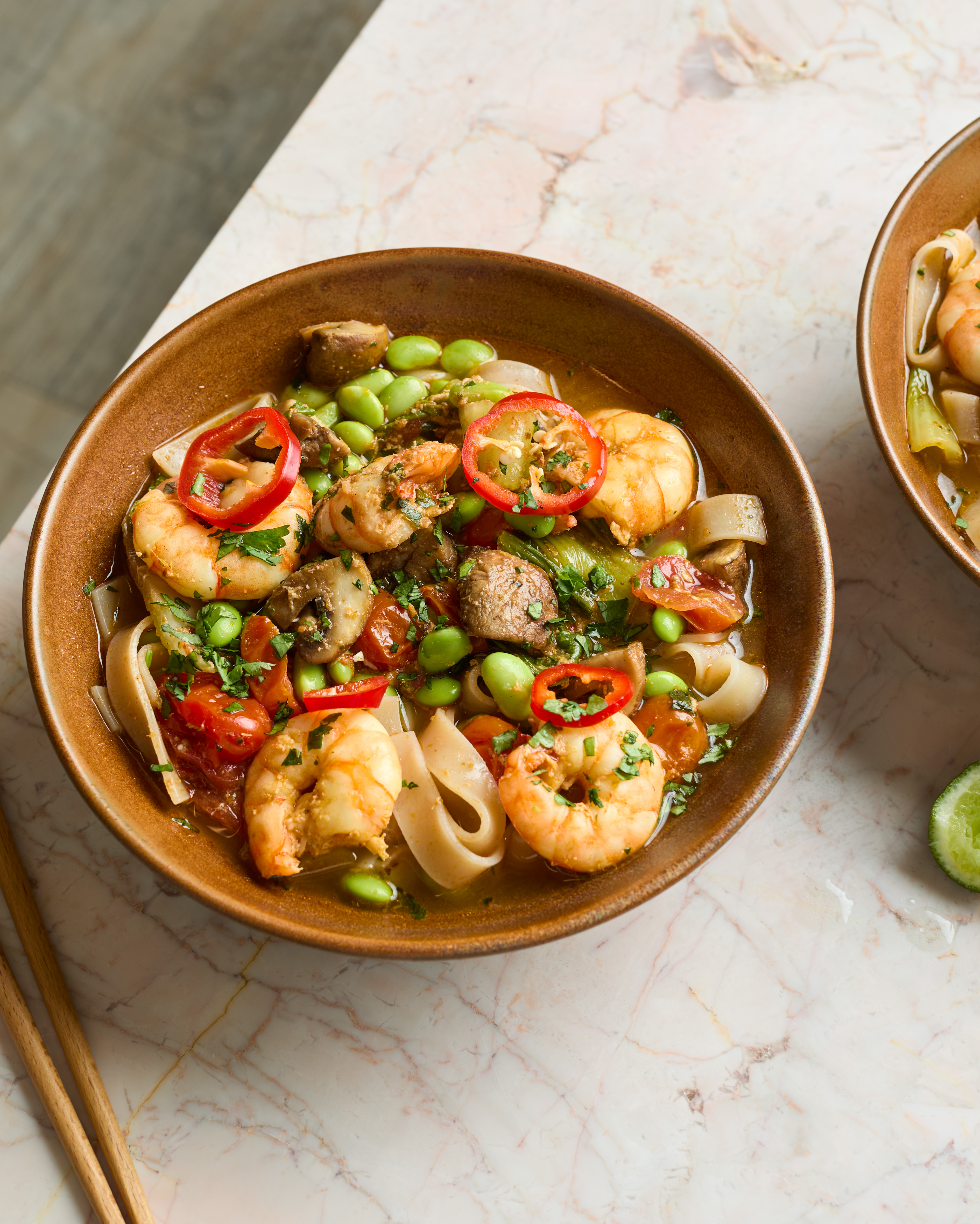 Warming Tiger Prawn Tom Yum Noodle Soup