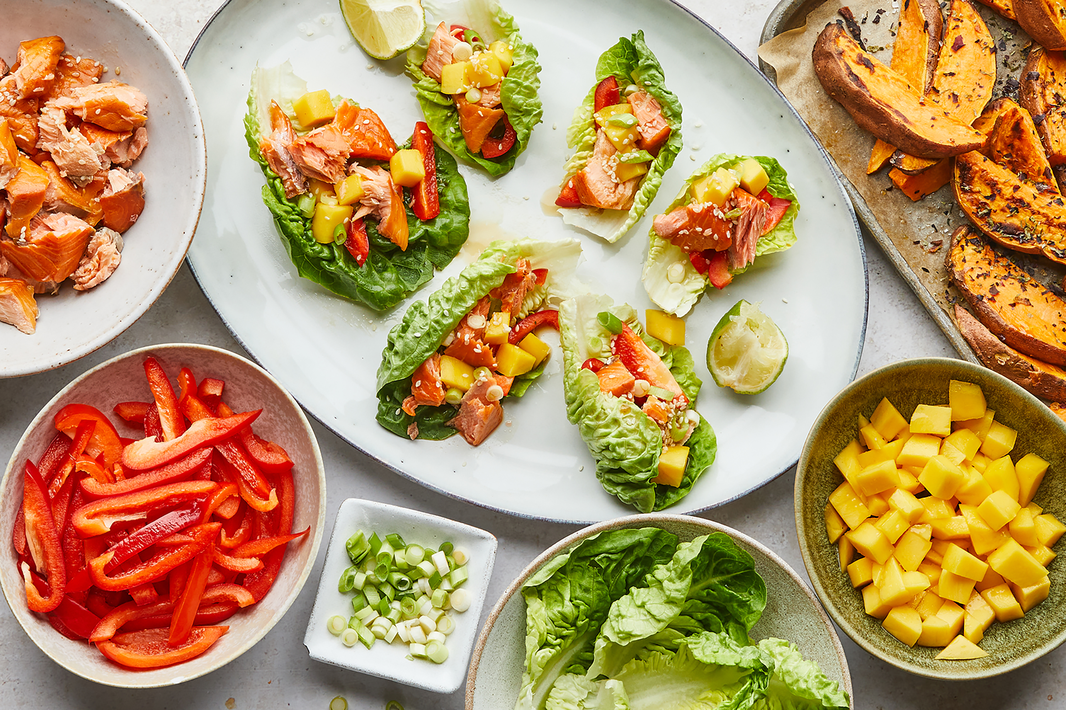 Sesame Salmon Lettuce Cups