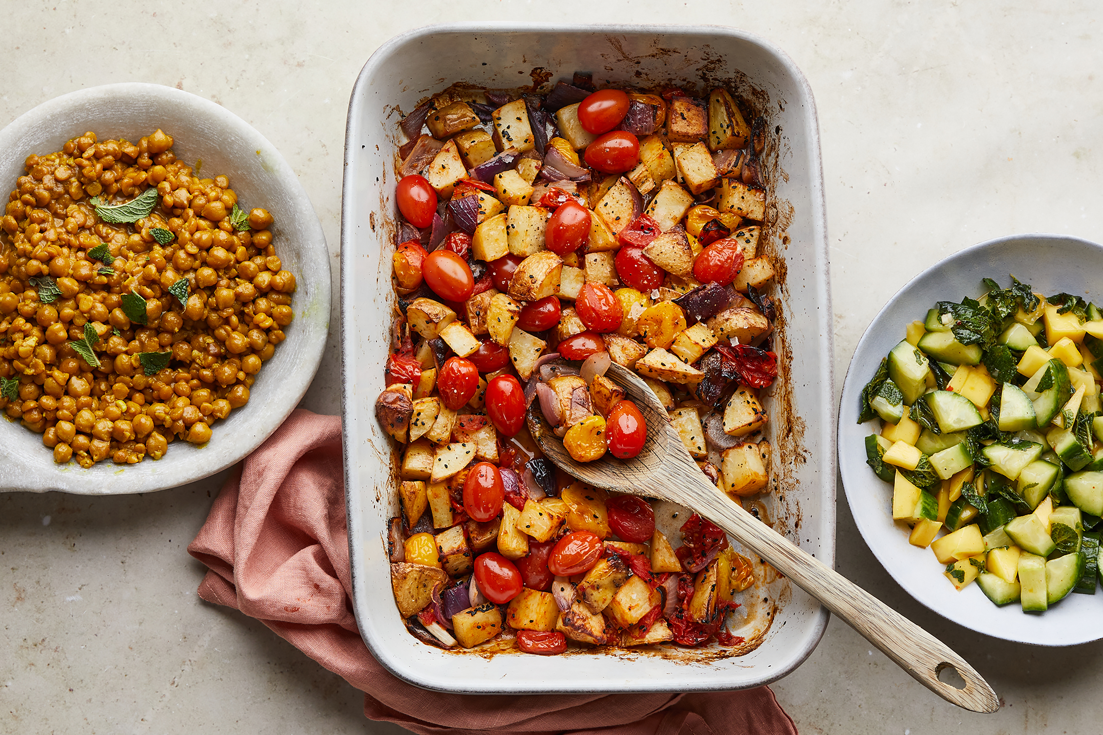 Chana Dal with Roast Veg & Mango Salad