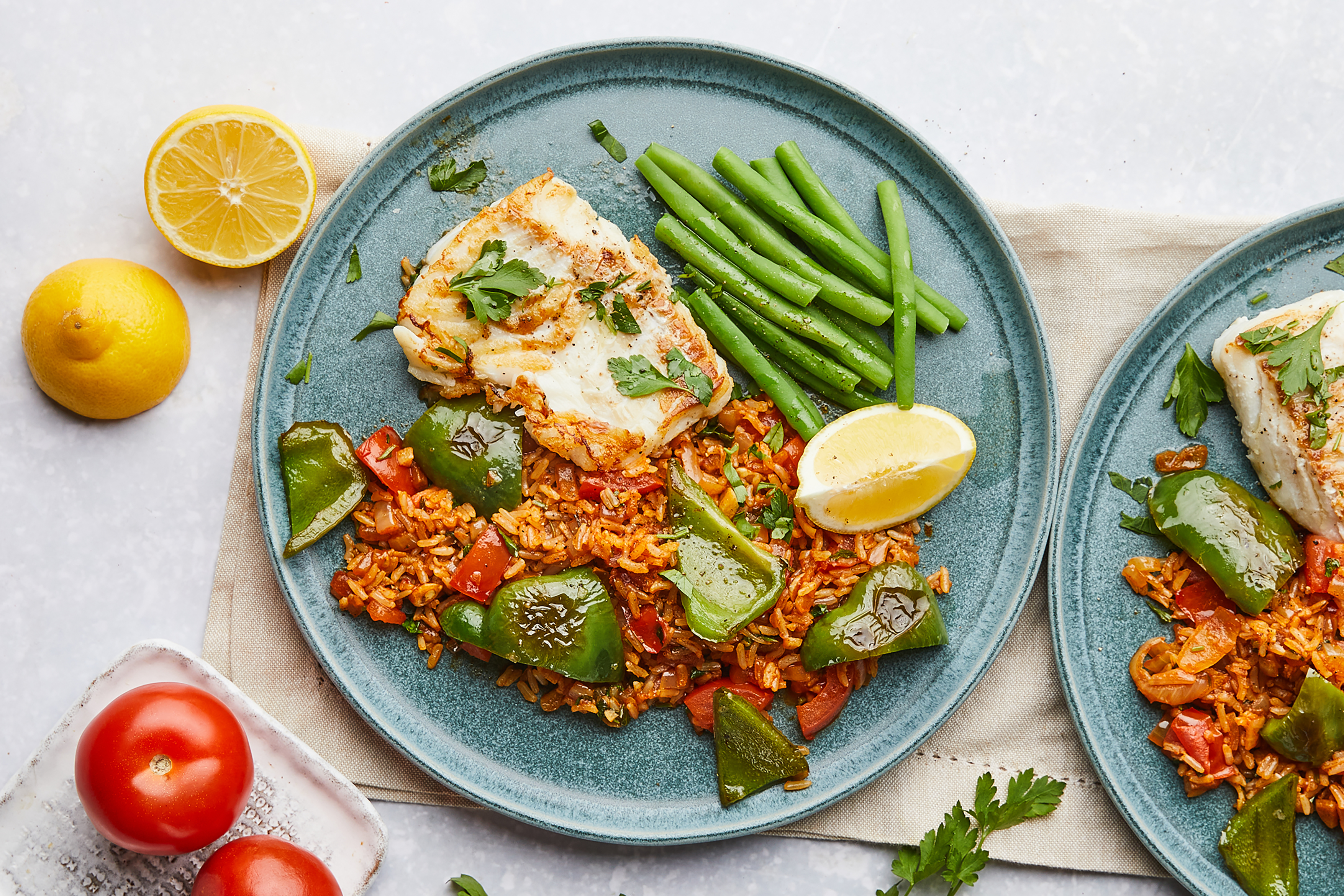 Paella-style Rice with Cod & Green Beans