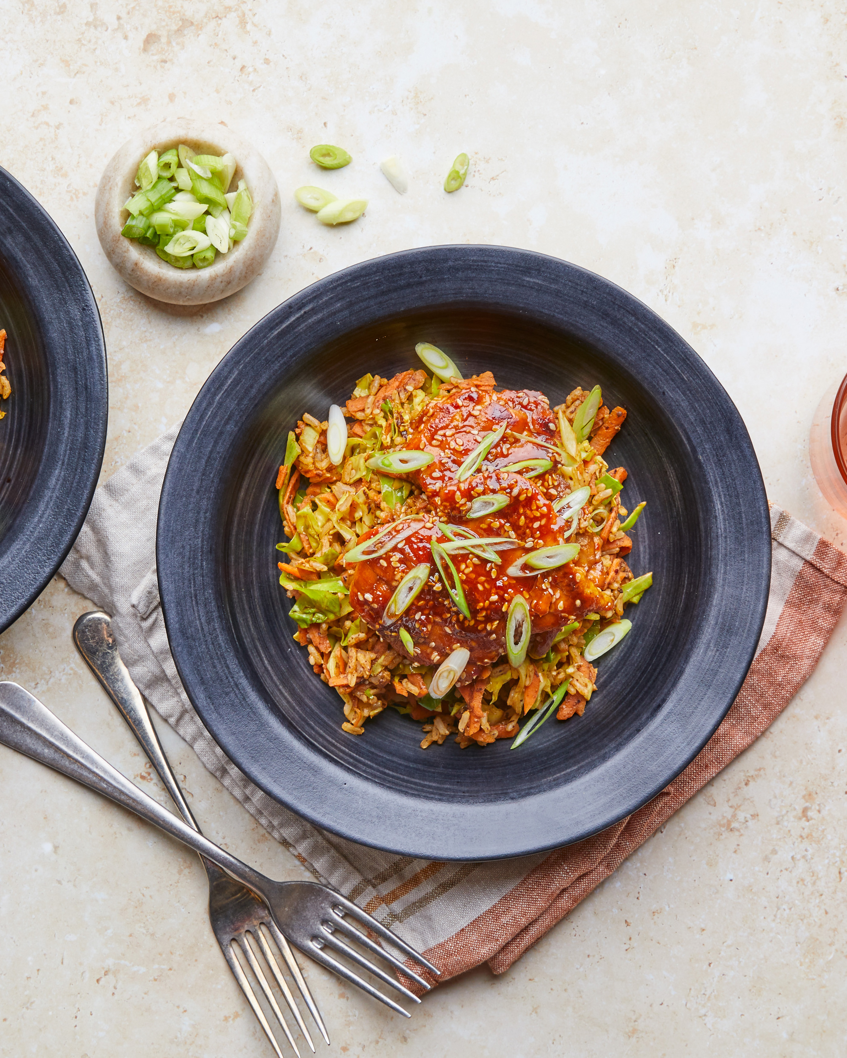 Honey Tamari Chicken with Cabbage Fried Rice & Black Bean Paste