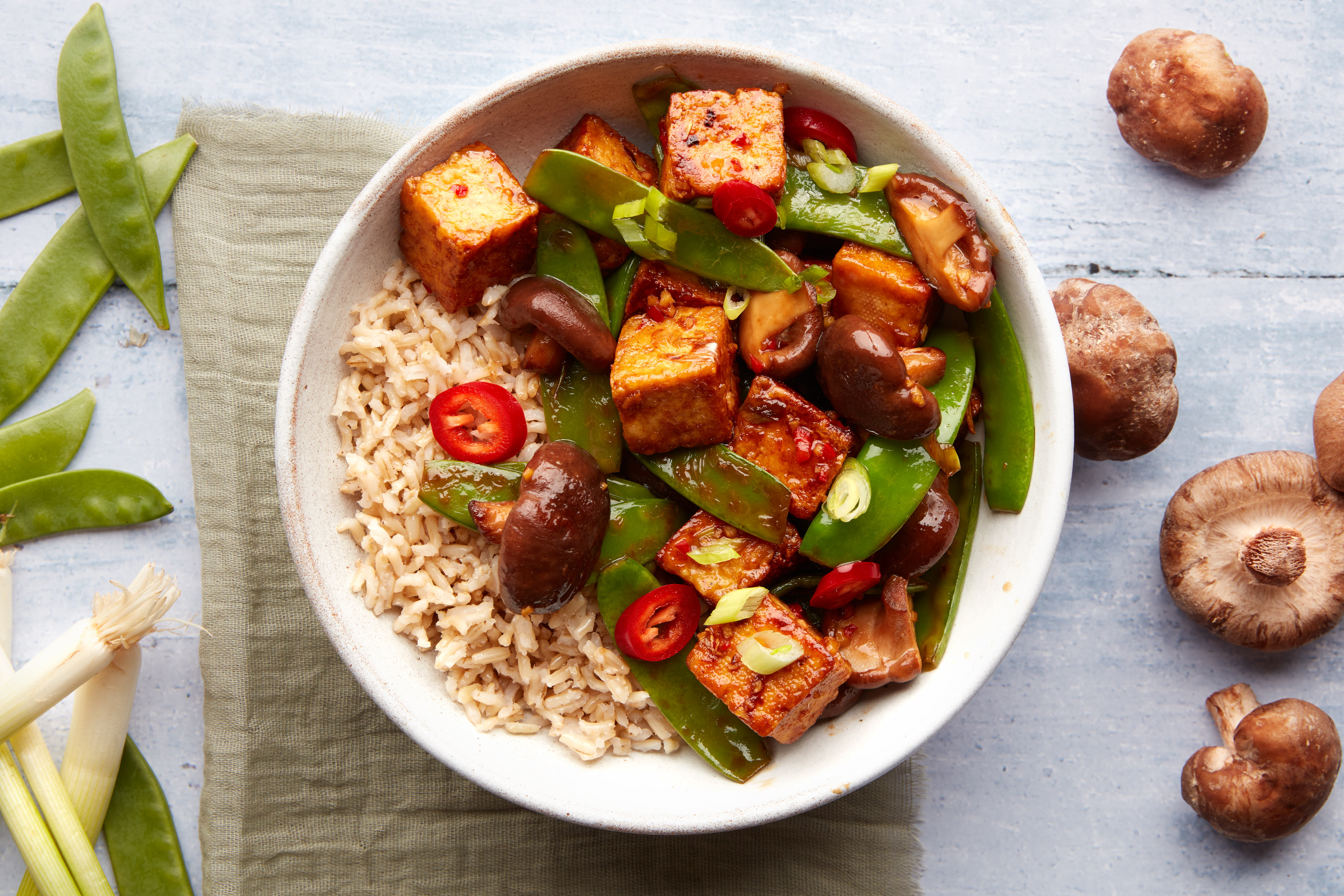 Sticky Tamarind Tofu & Mushroom Stir-fry