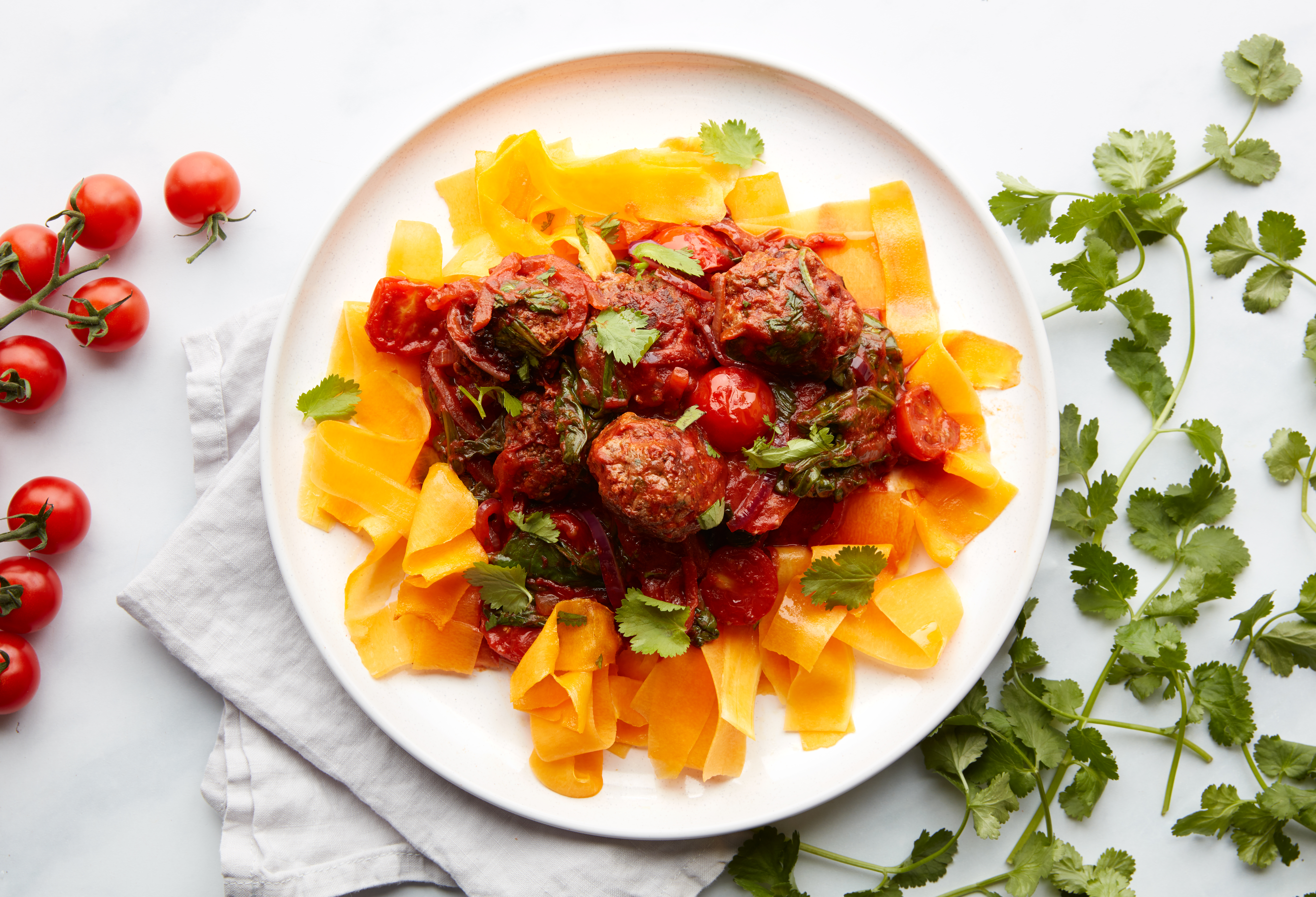 Beef & Chipotle Meatballs with Squash Noodles