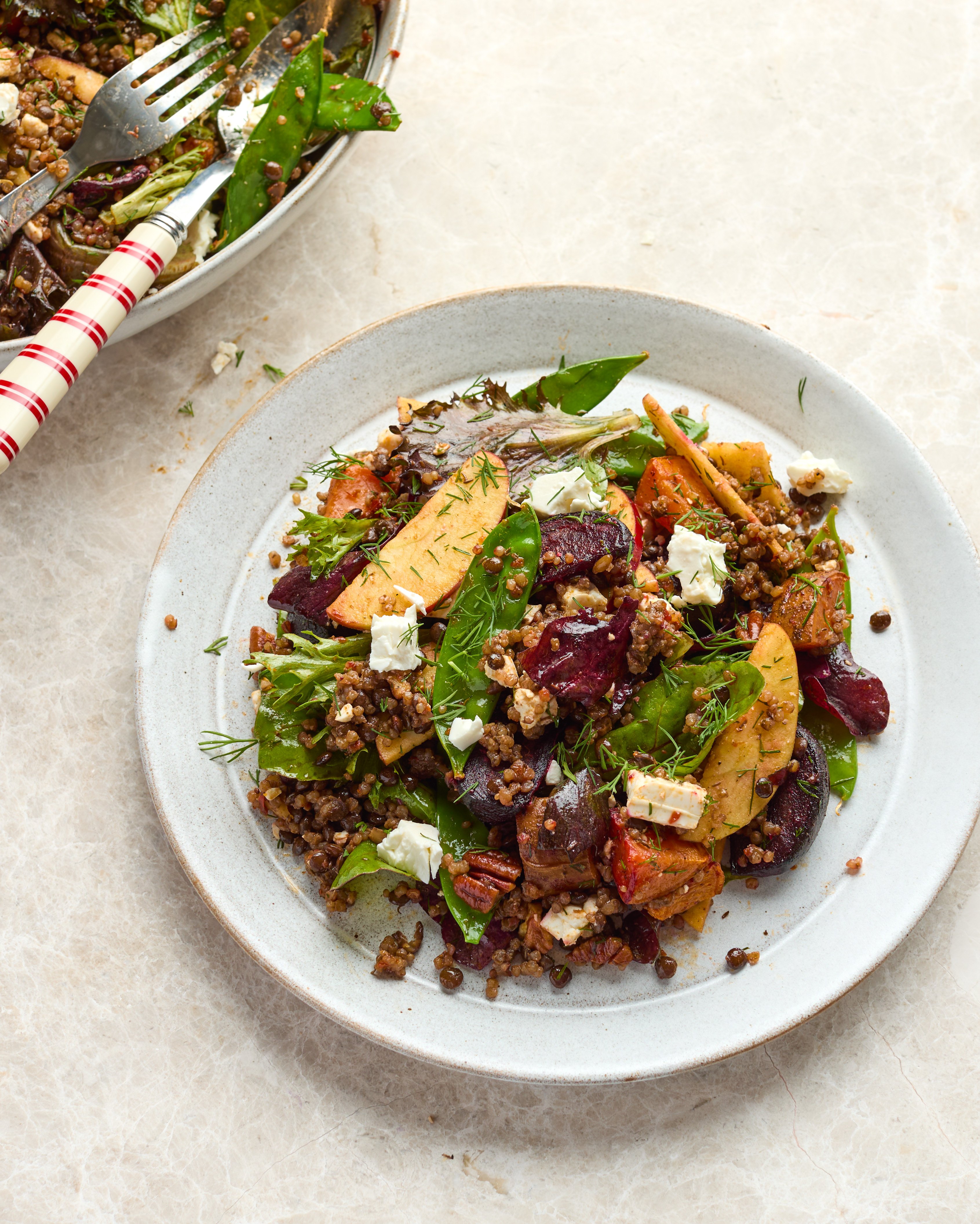 Feta & Beetroot Salad with Quinoa, Apple & Pecans