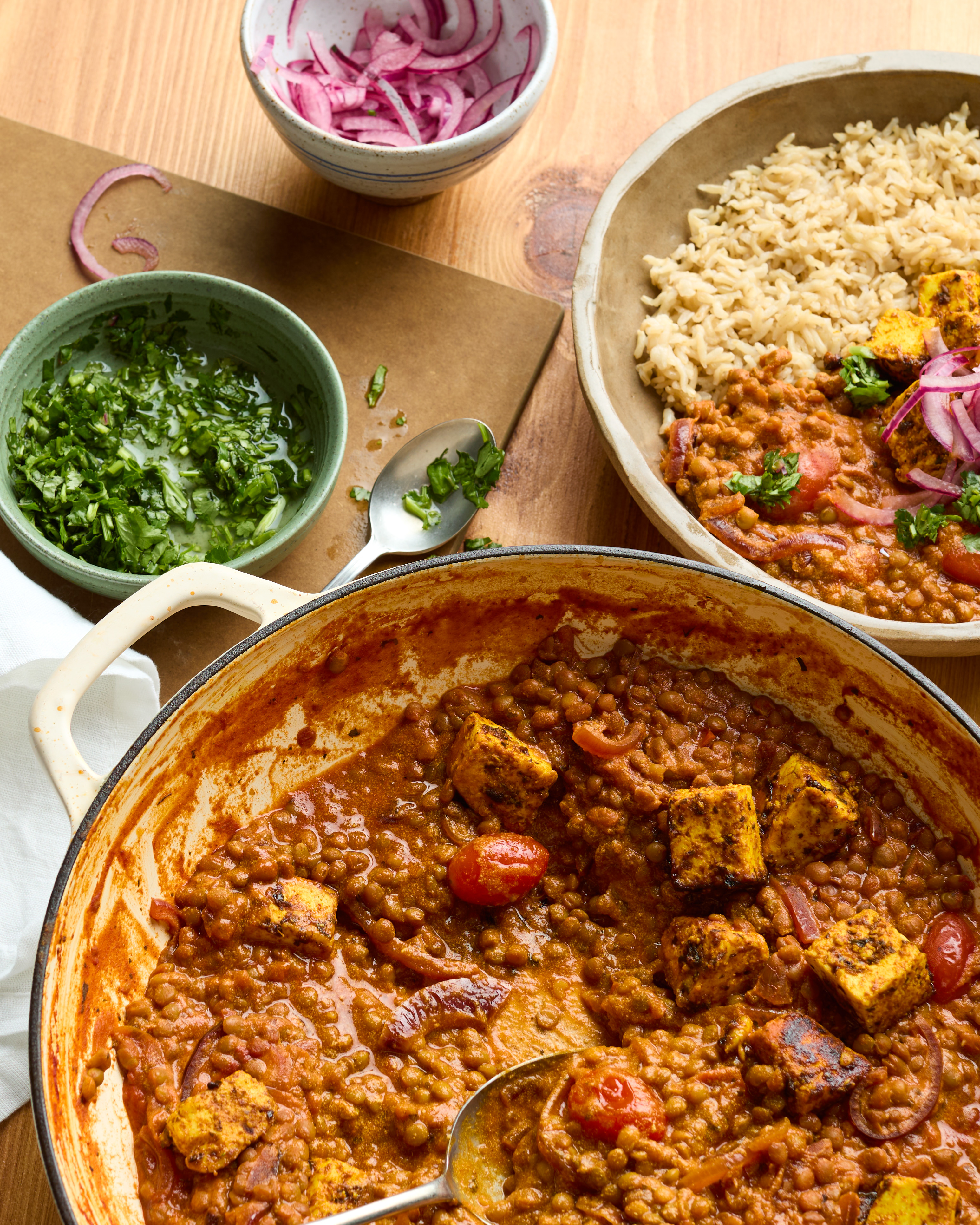 Warming Indian-Style Sweetcorn Dal with Black Rice & Tamarind Chutney