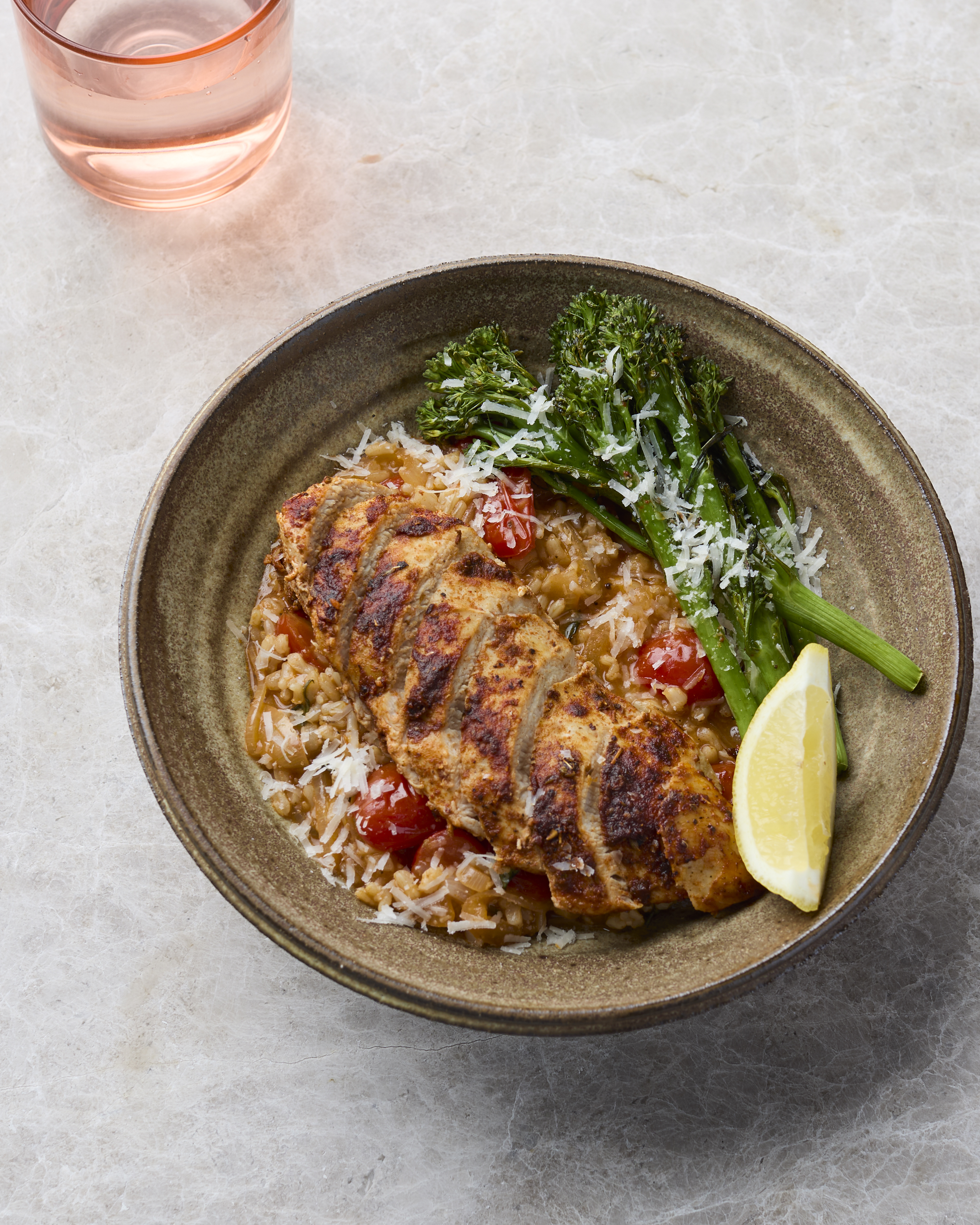 Pan-roasted Paprika Chicken with Sundried Tomato Risotto & Tenderstem Broccoli