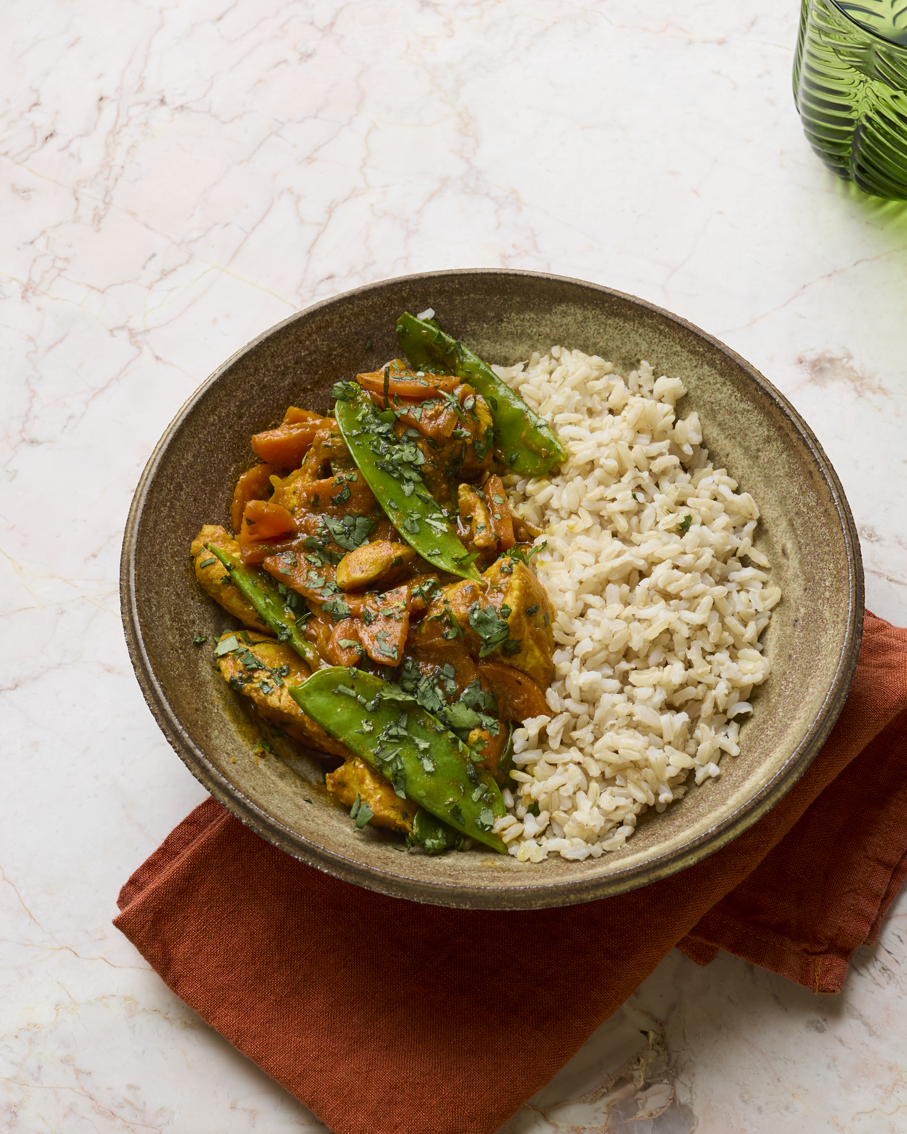 Vietnamese-style Turkey Curry with Brown Rice, Mangetout & Lemongrass