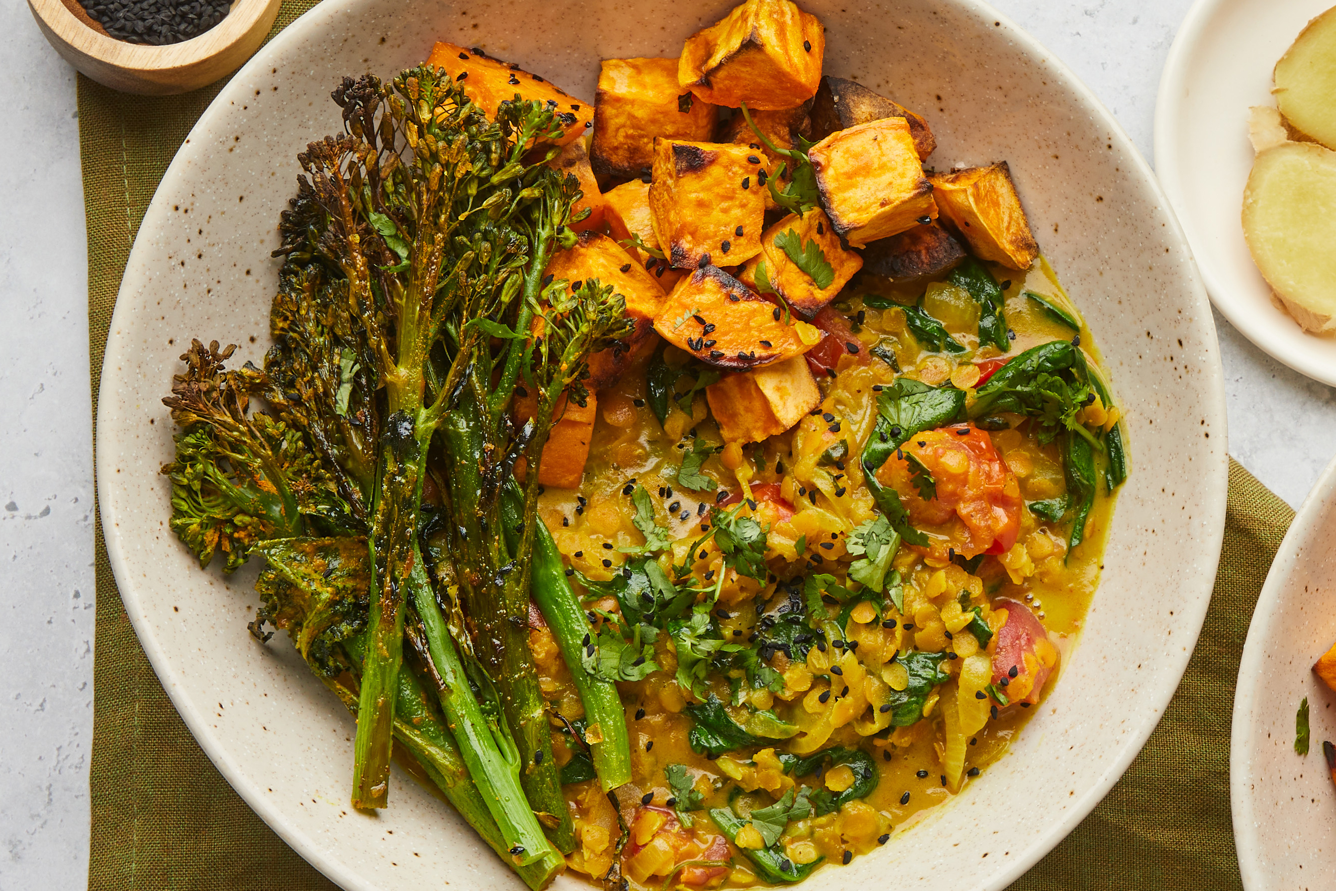 Lentil Dhal with Turmeric Tenderstem Broccoli (40 mins, Vegan) Recipe ...